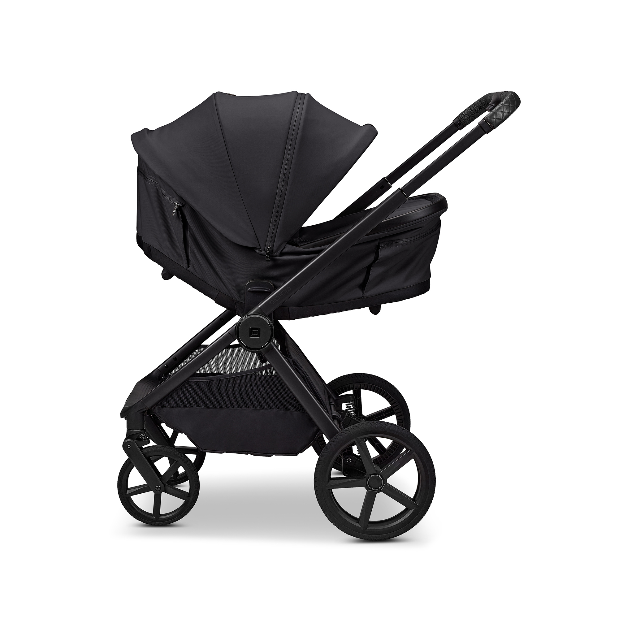 Kombi-Kinderwagen, MOON, Schwarz – Produktansicht