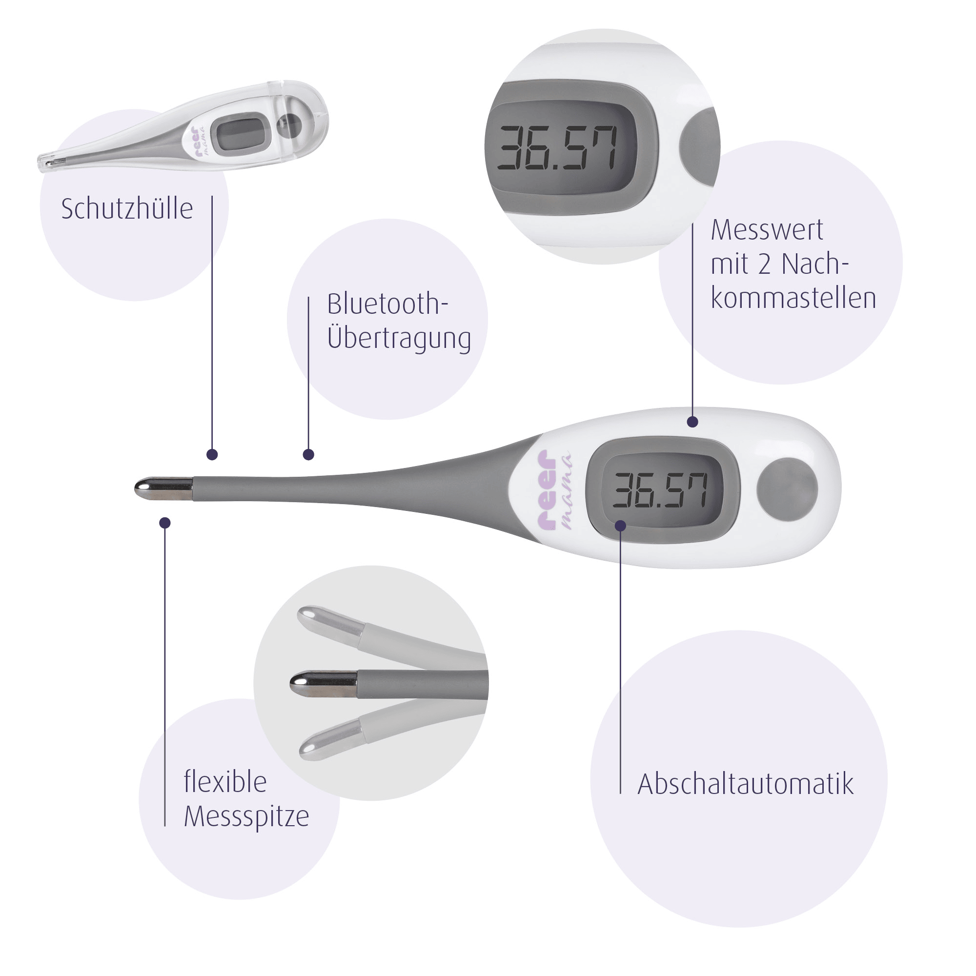 Fieberthermometer, reer mama, Weiß – Produktansicht