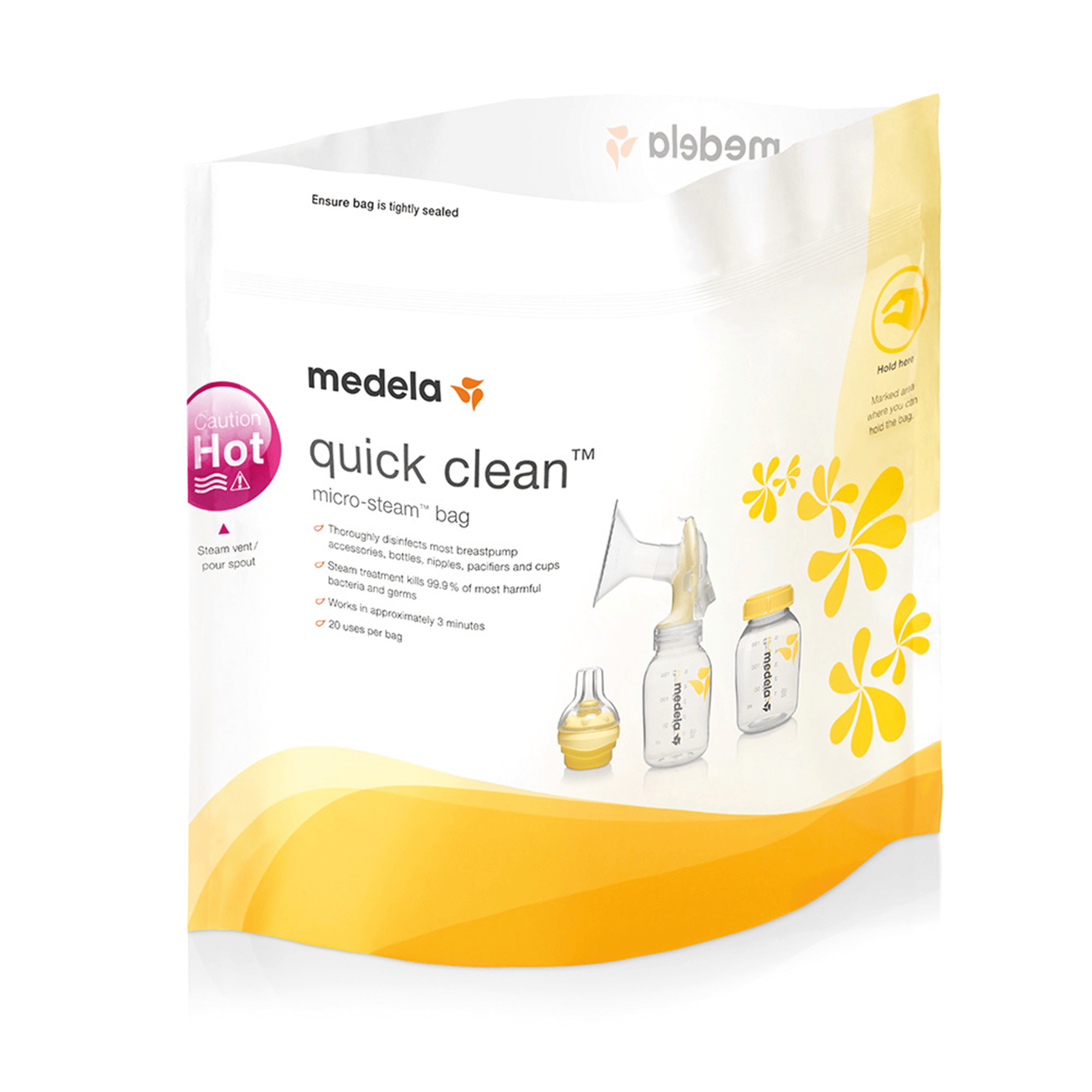 Vaporisatoren, medela, Gelb – Besonderheit: einfache und minutenschnelle Desinfektion