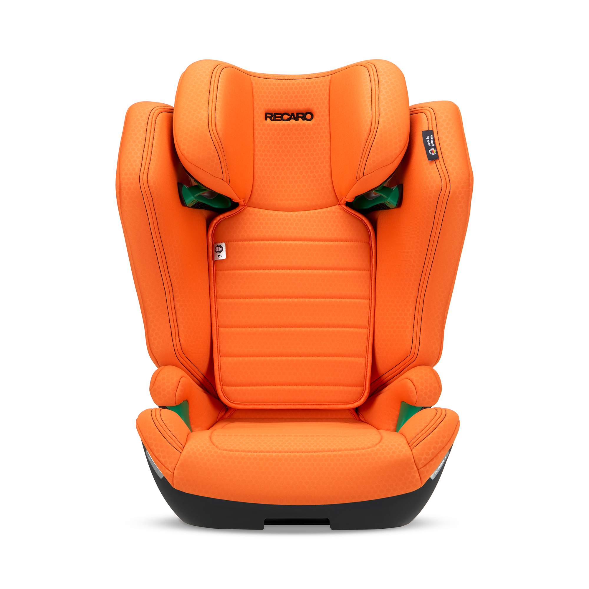 Recaro, RECARO, Orange – Besonderheit: mit trapezförmigem 4-Seitenaufprallschutz für mehr Stabilität