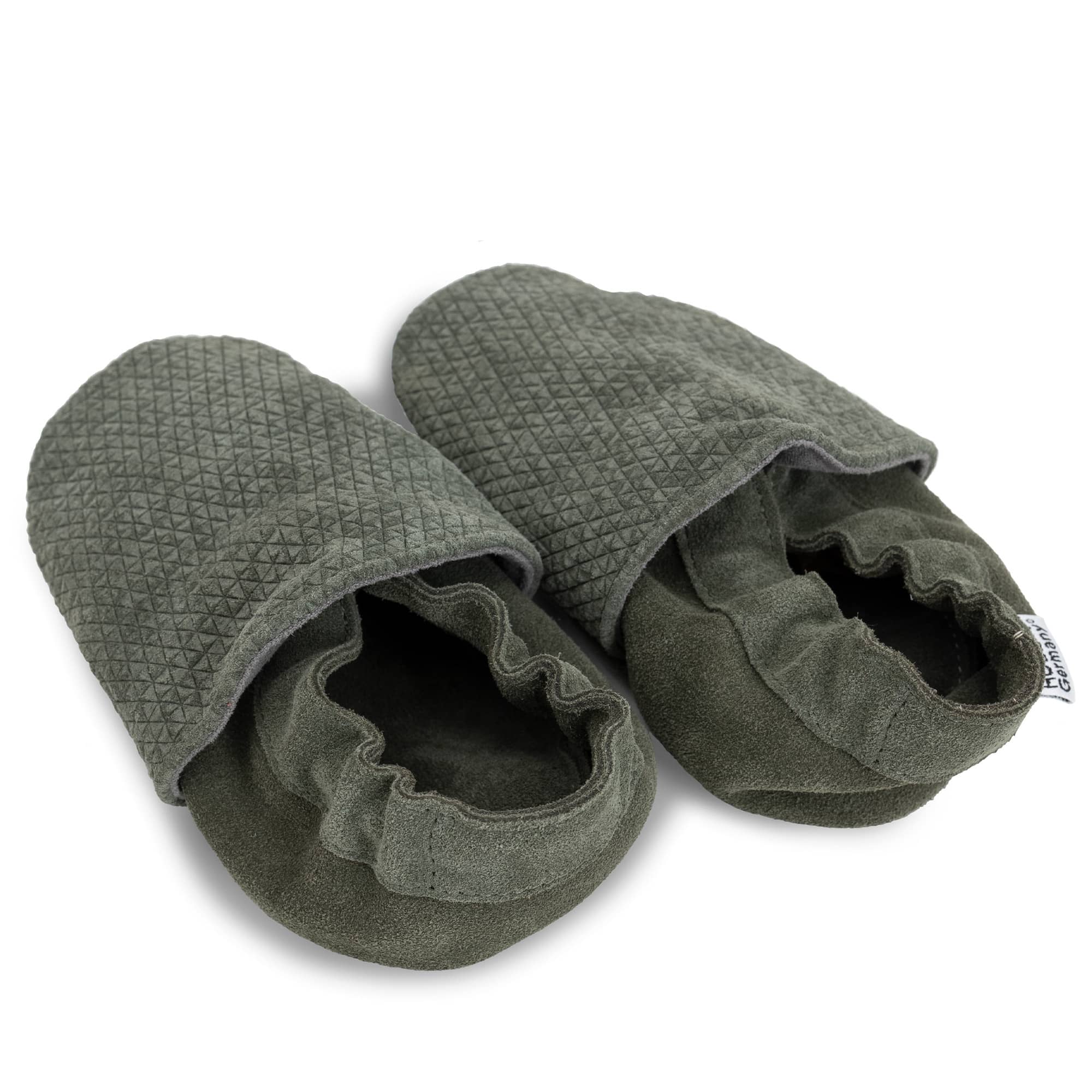 Krabbelschuhe, HOBEA, Grün – Besonderheit: liebevolle Handarbeit