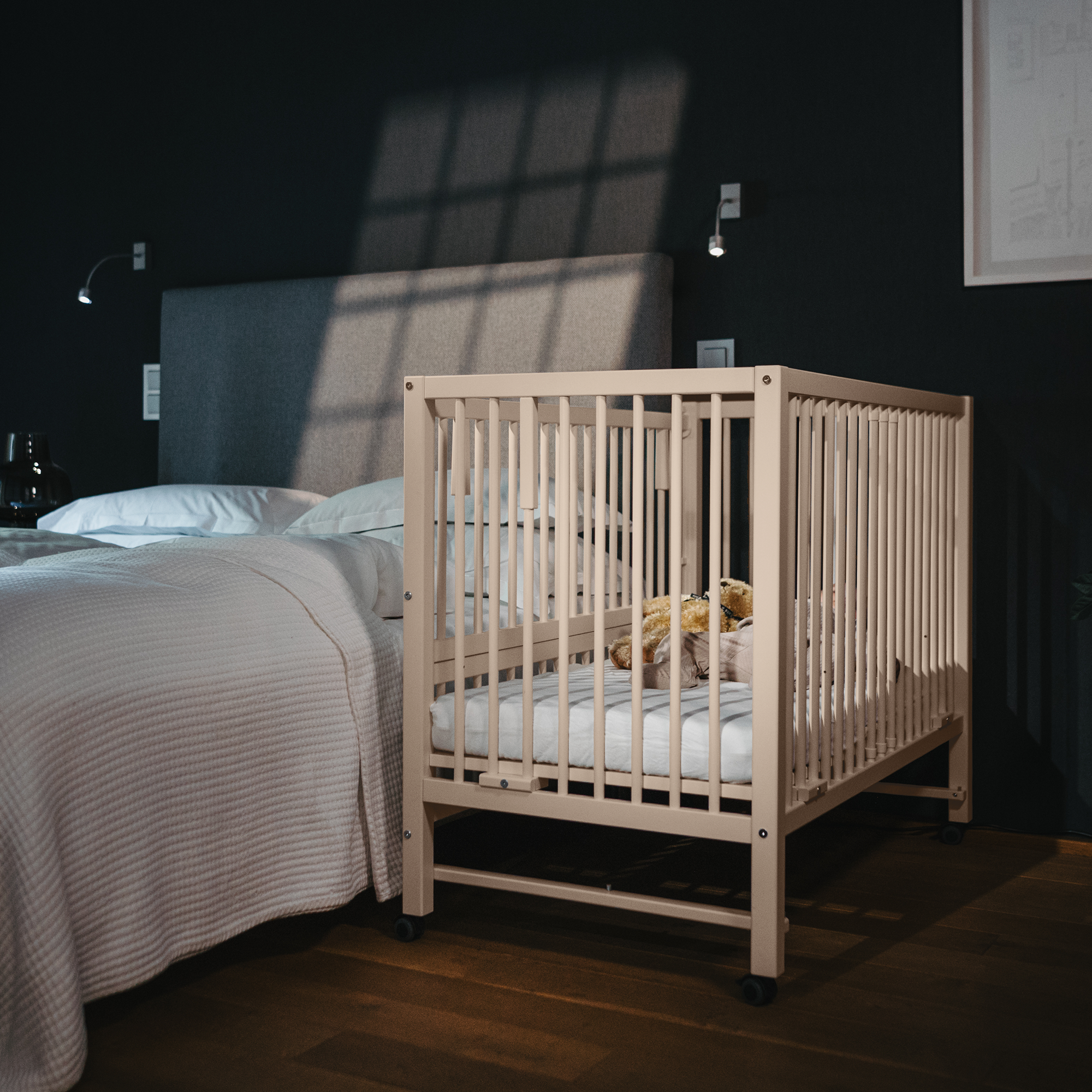 Beistellbetten, tiSsi, Beige – Besonderheit: mit höhenverstellbaren Lattenrost