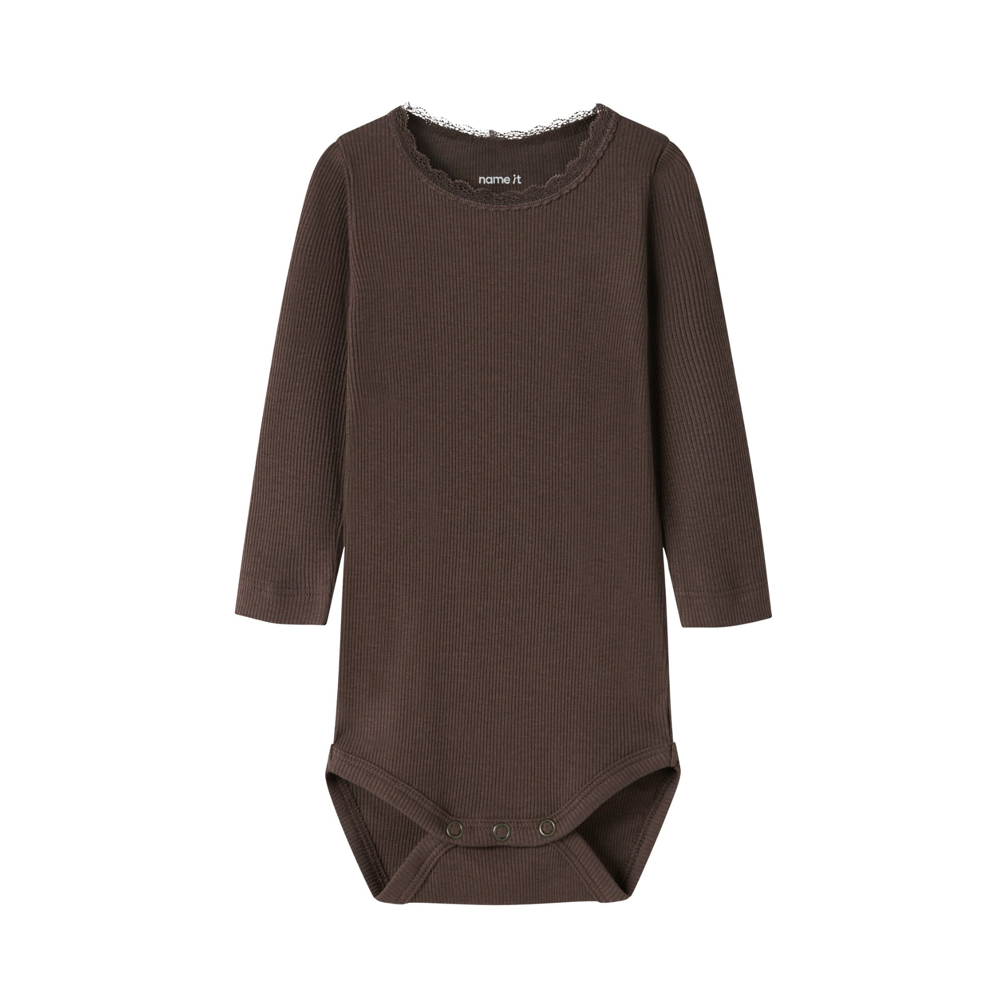 Langarmbodys, name it, Braun – Besonderheit: aus 57% Baumwolle (davon mindestens 50% aus Bio-Baumwolle), 38% Modal TENCEL™, 5% Elasthan