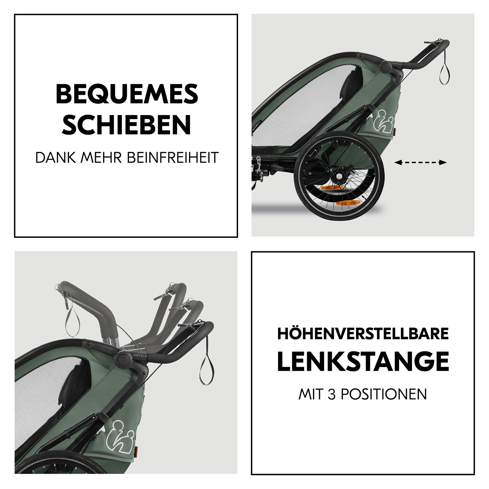 Fahrradanhänger, hauck, Grün – Produktansicht