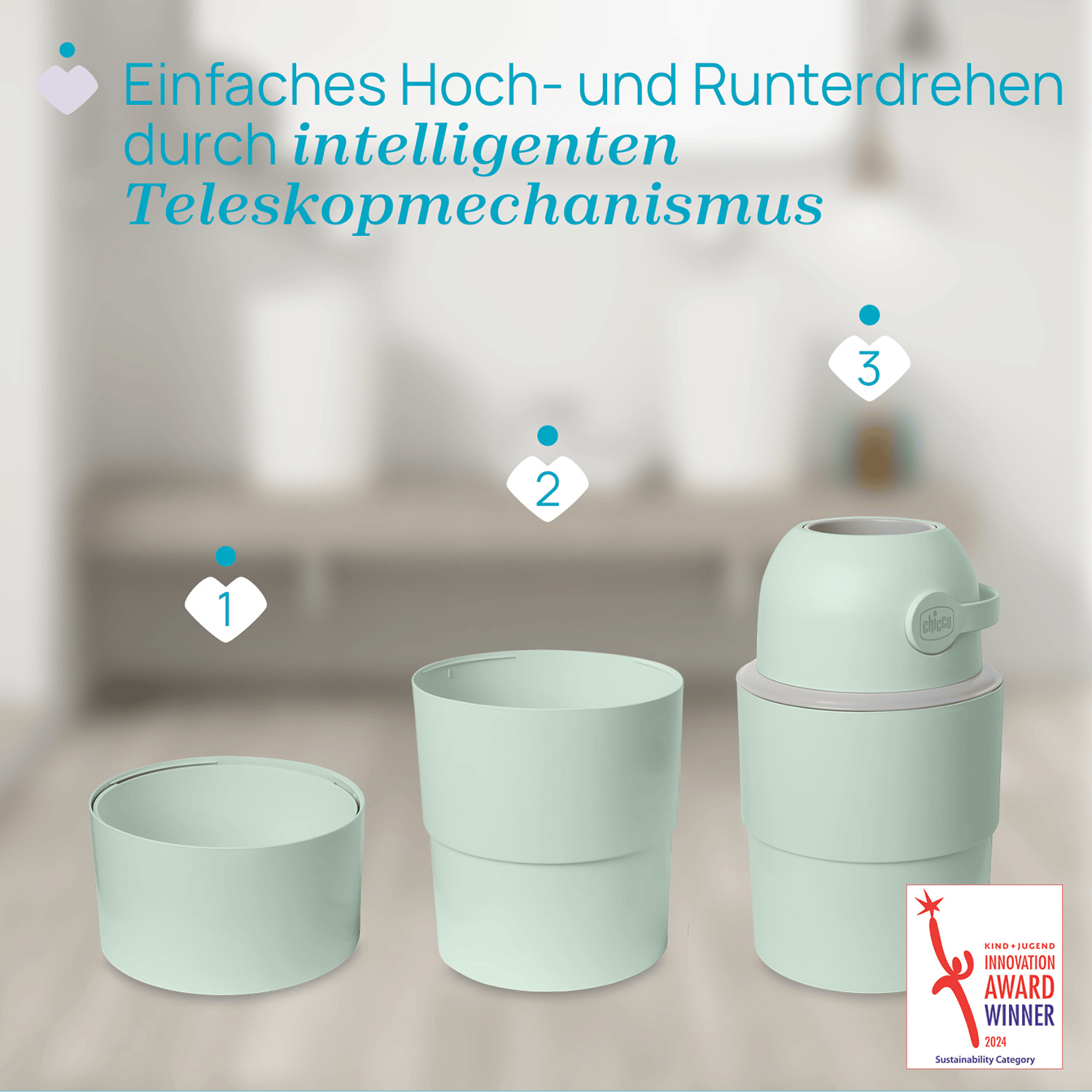 Windeleimer, chicco, Grün – Produktansicht