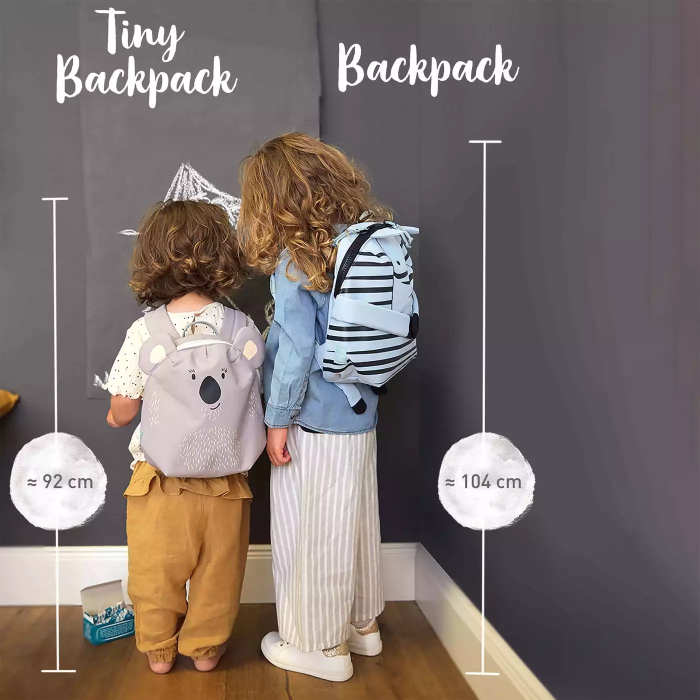 Kinderrucksäcke, LÄSSIG, Grau – Produktansicht