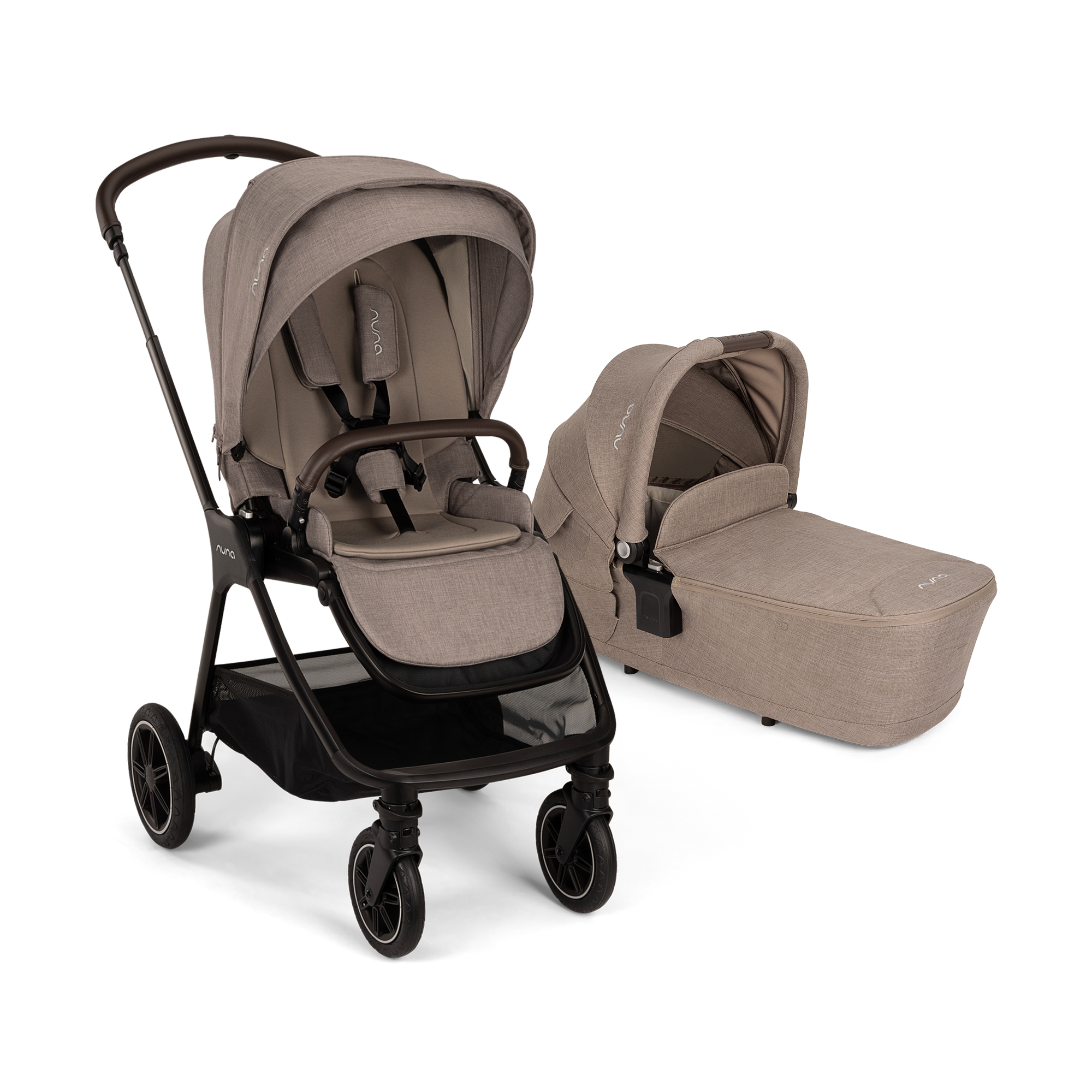 Kombi-Kinderwagen, nuna, Braun – Produktansicht