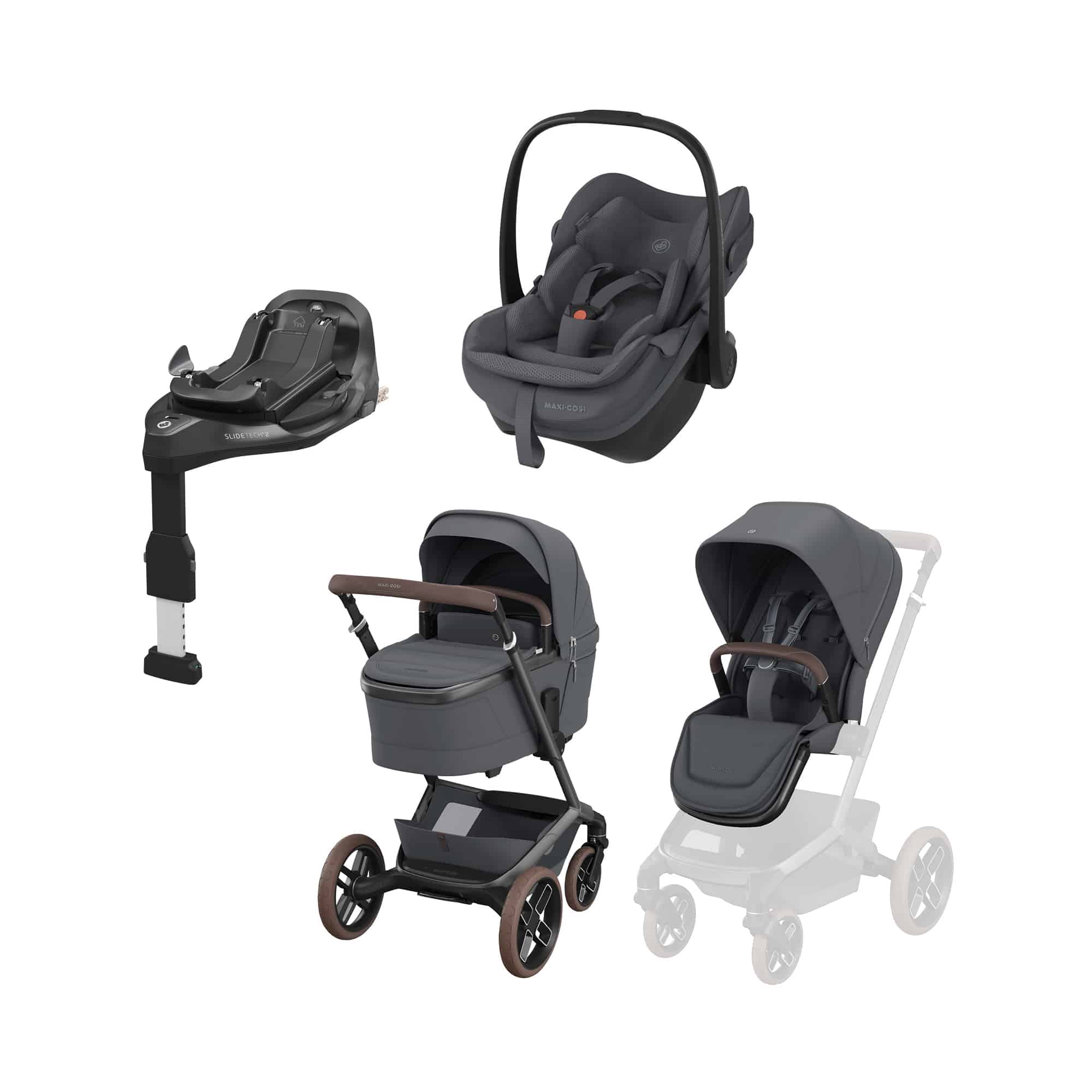Kinderwagen Komplettsets, MAXI-COSI Premium, Grau – Produktansicht