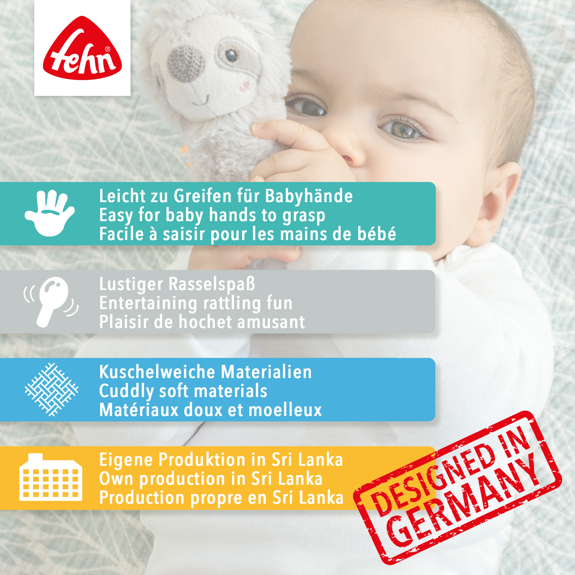 Rasseln & Greiflinge, fehn, Weiß – Produktansicht