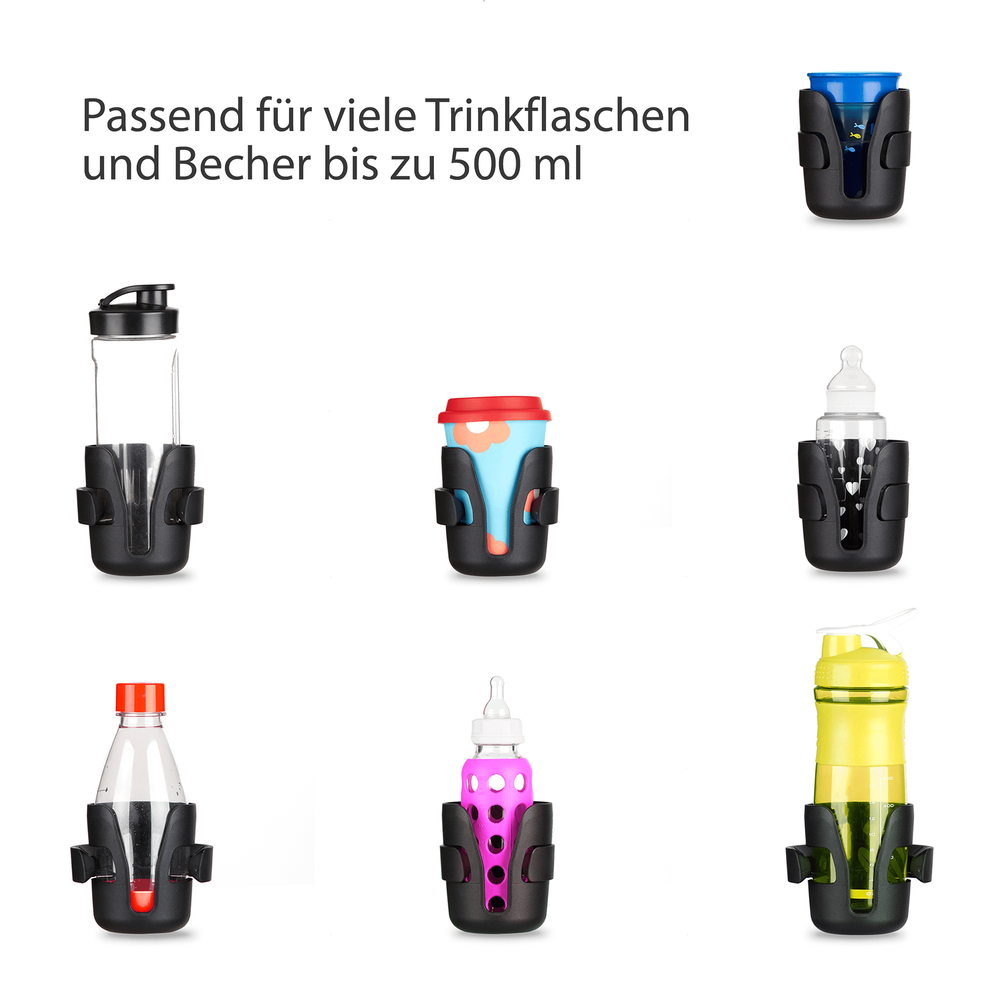 Getränkehalter & Becherhalter, ABC DESIGN, Schwarz – Produktansicht