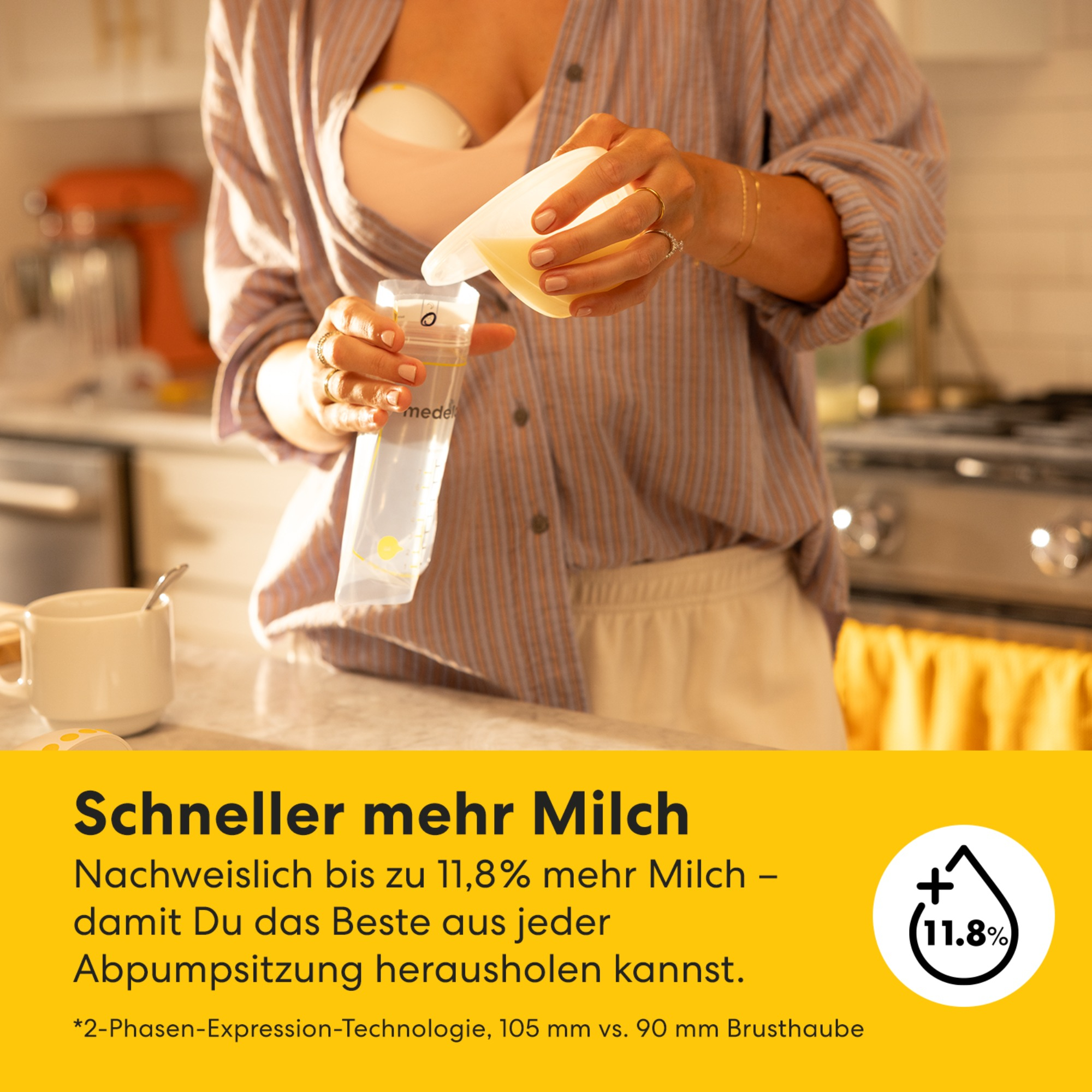 Hands Free Milchpumpen, medela, Transparent – Produktansicht