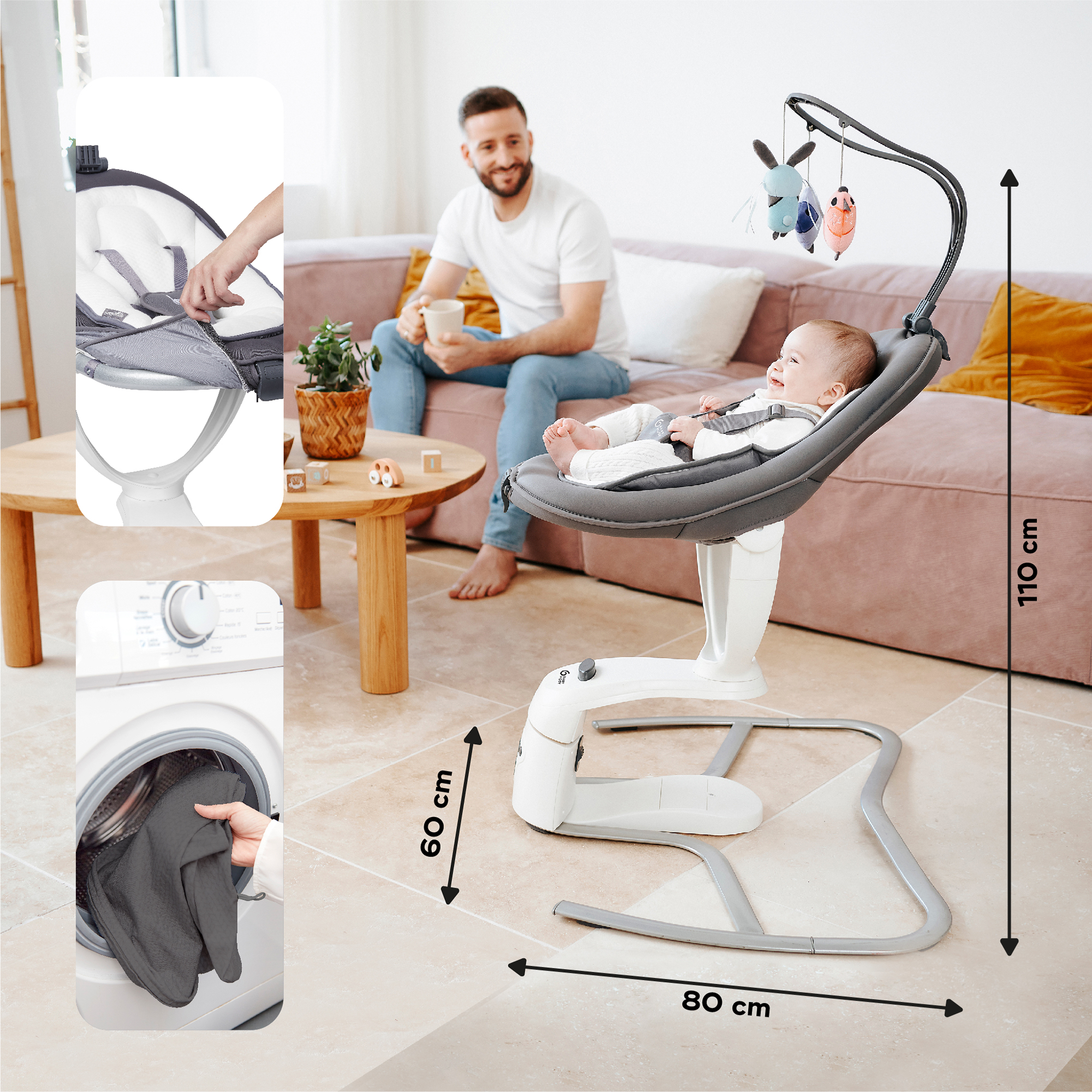 Wippen, babymoov, Grau – Produktansicht