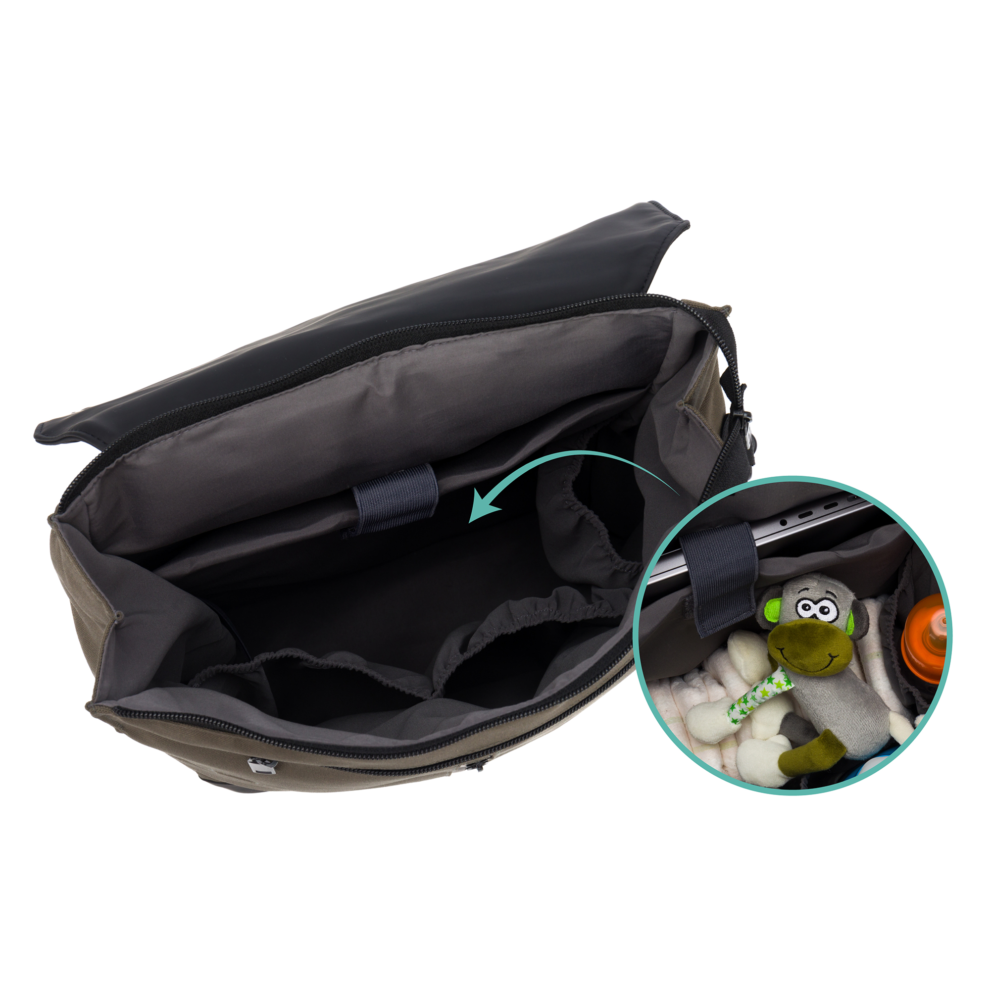 Wickelrucksäcke, LITTLE ONE, Grün – Produktansicht