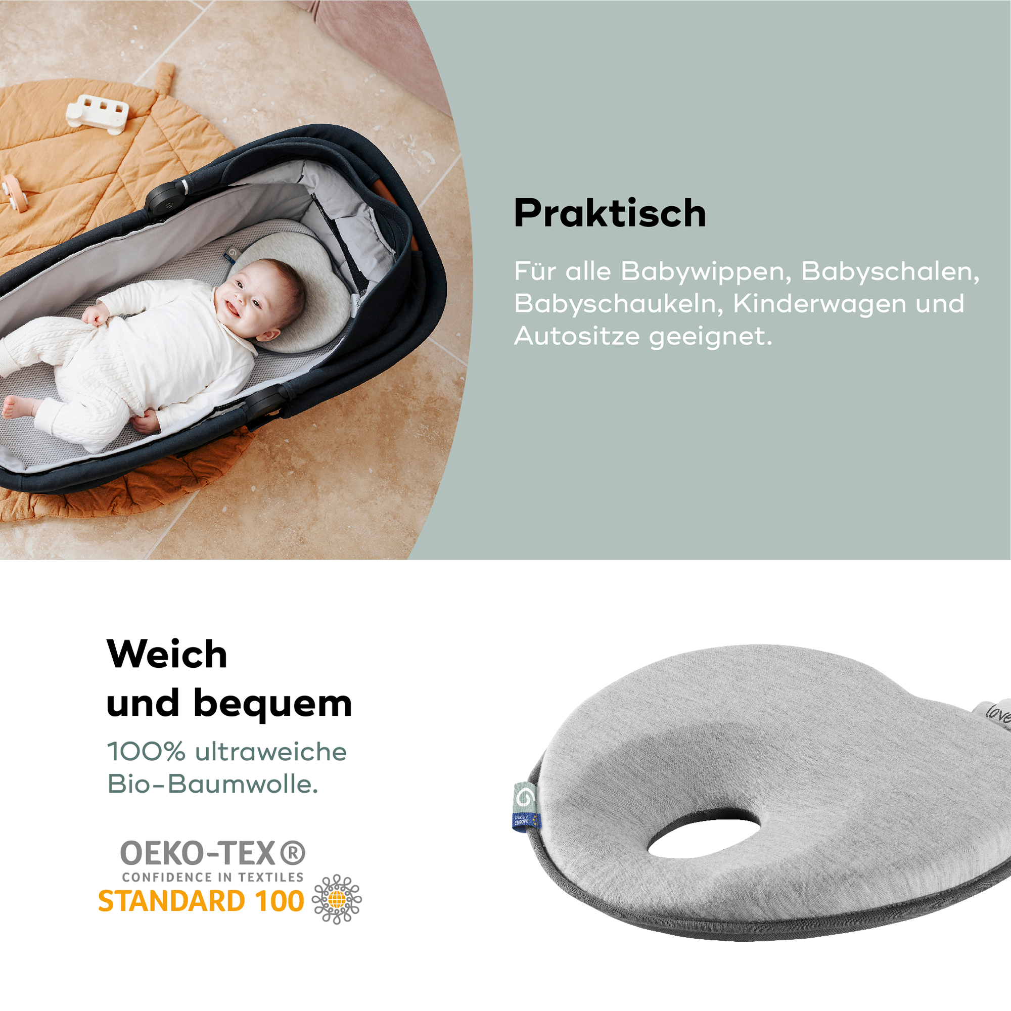 Komfortkissen, babymoov, Grau – Produktansicht