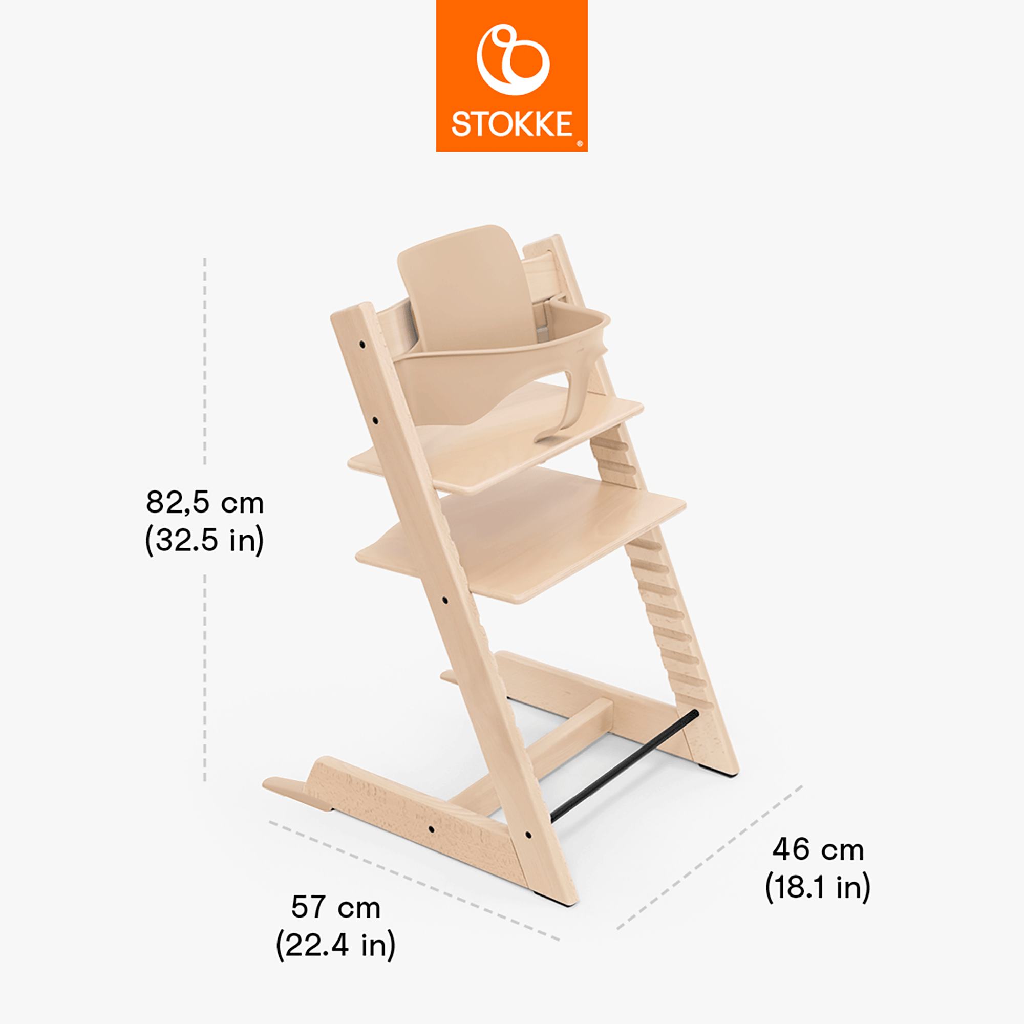 Treppenhochstühle, STOKKE, Beige – Produktansicht