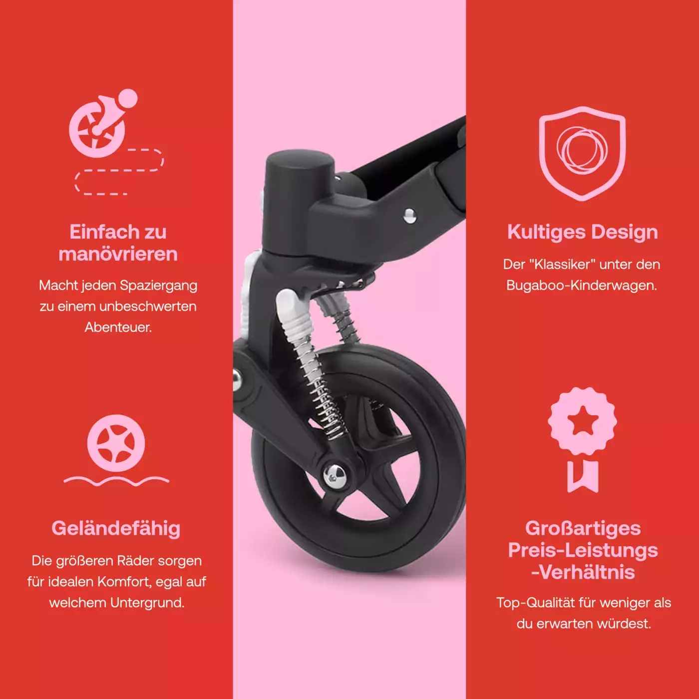 Kinderwagen schwarz, bugaboo – Produktansicht