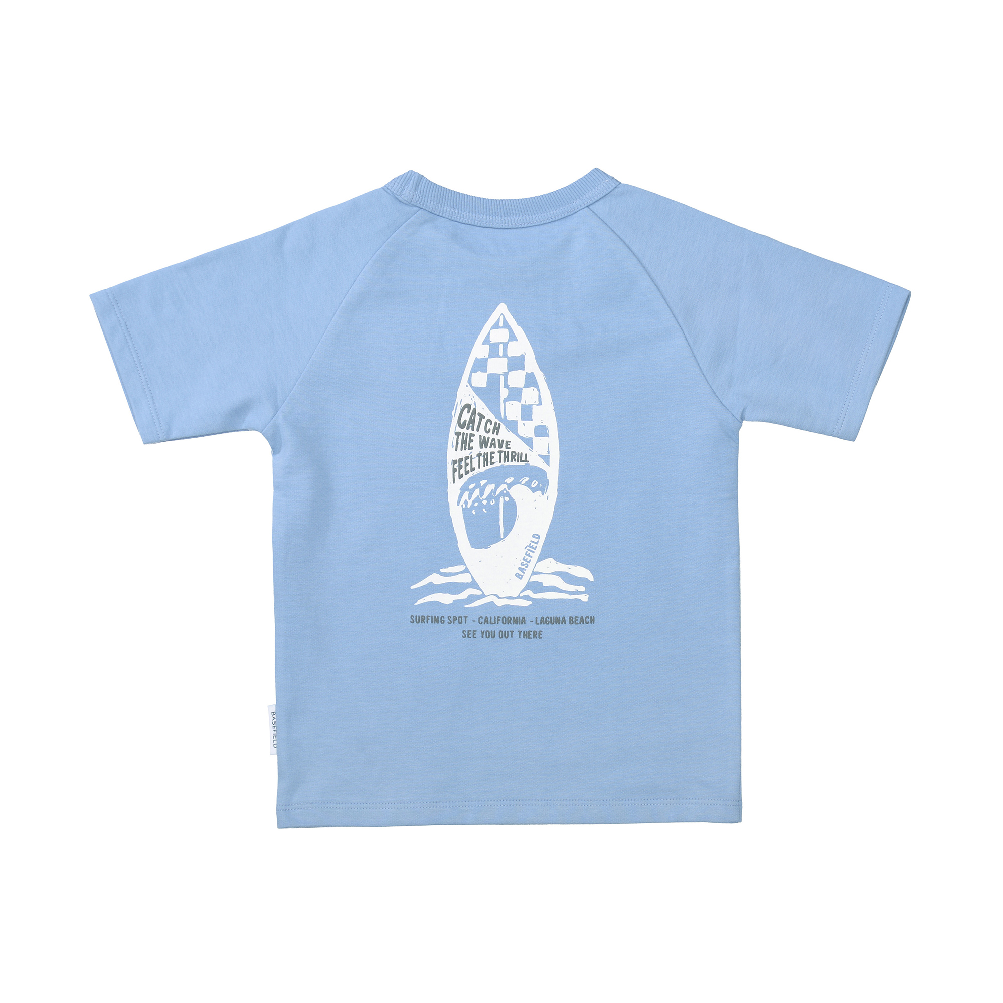 Kurzarmshirts, BASEFIELD, Blau – Besonderheit: aus 100% Baumwolle
