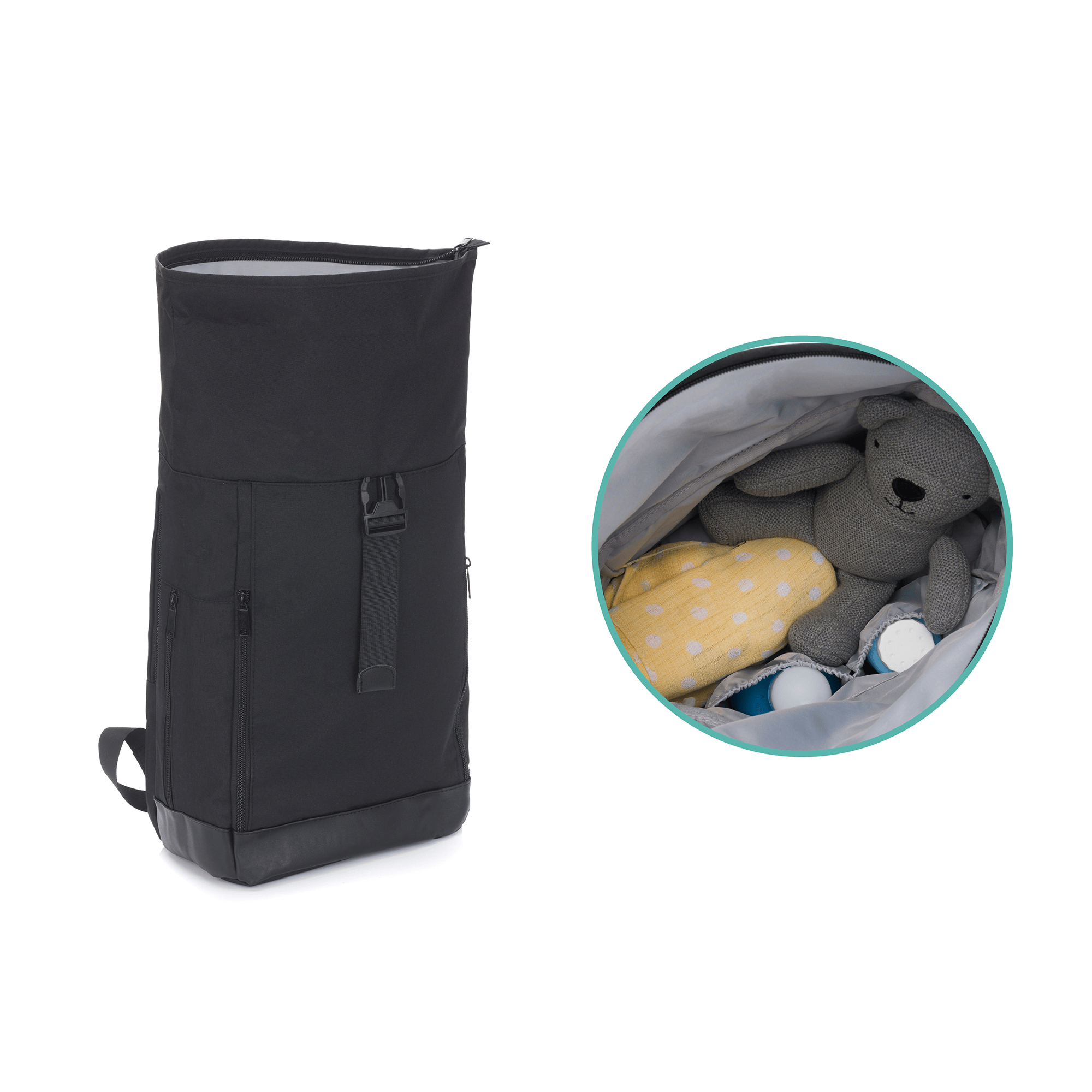 Wickelrucksäcke, LITTLE ONE, Schwarz – Produktansicht
