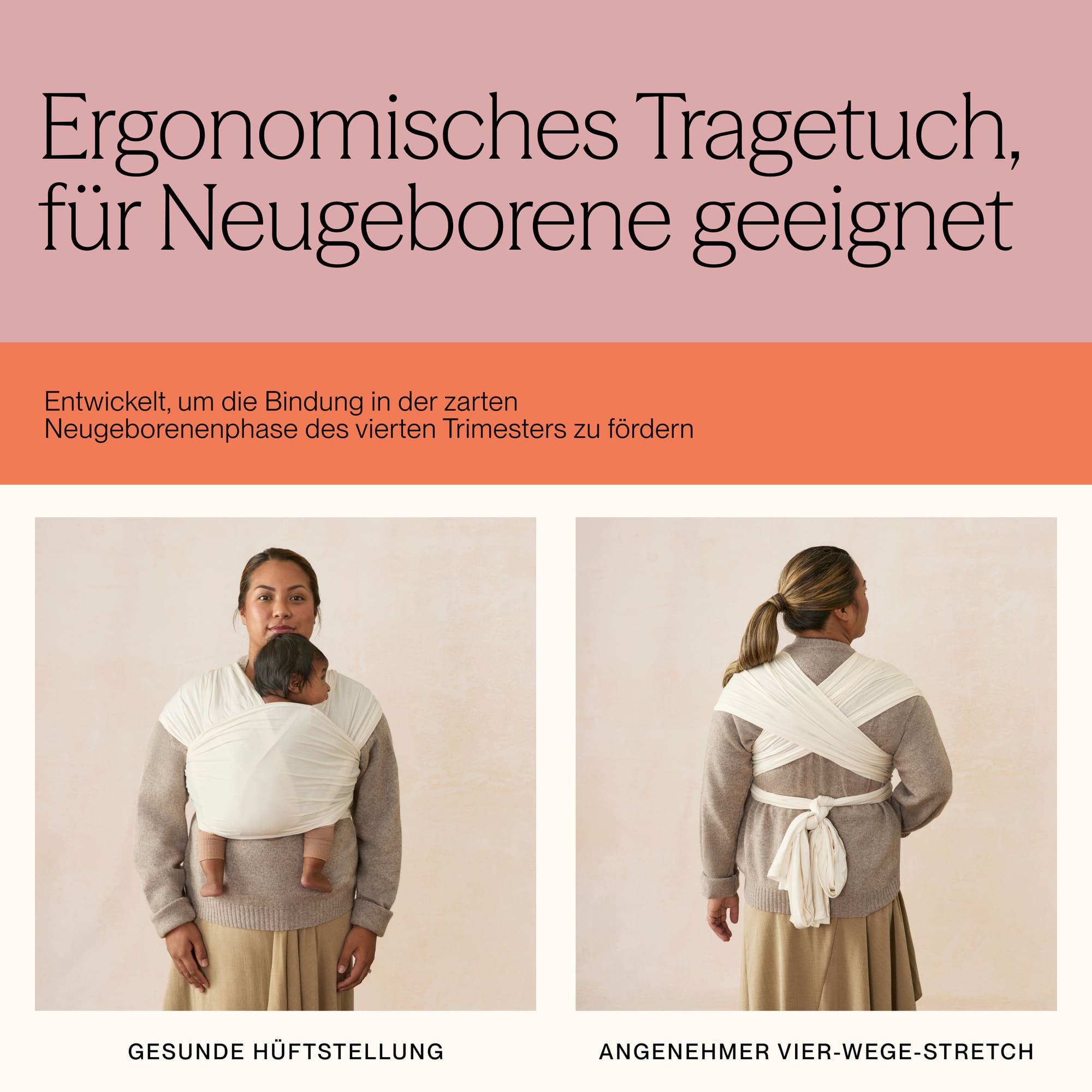 Tragetücher, ERGObaby, Beige – Produktansicht