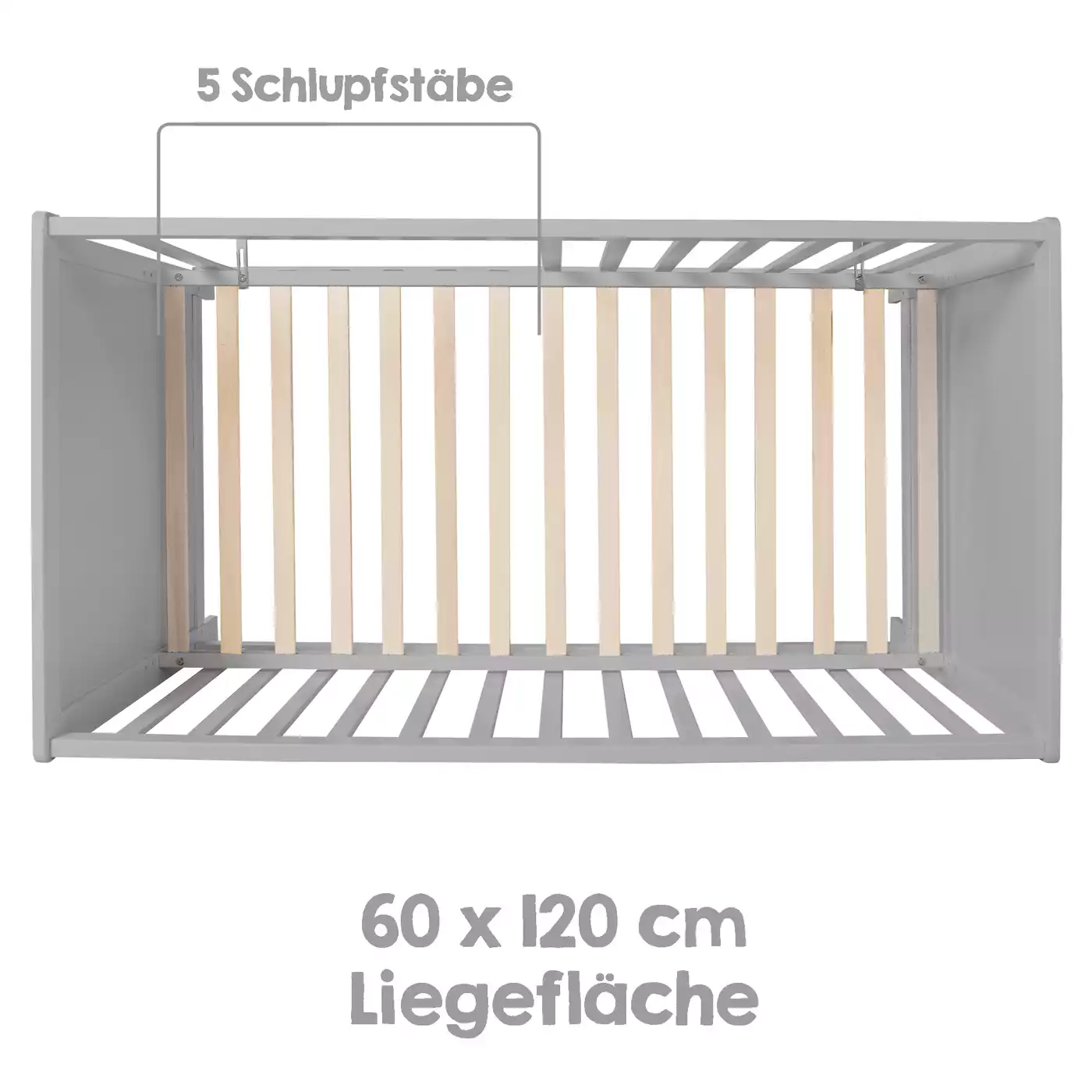 Gitterbetten, roba, Grau – Produktansicht