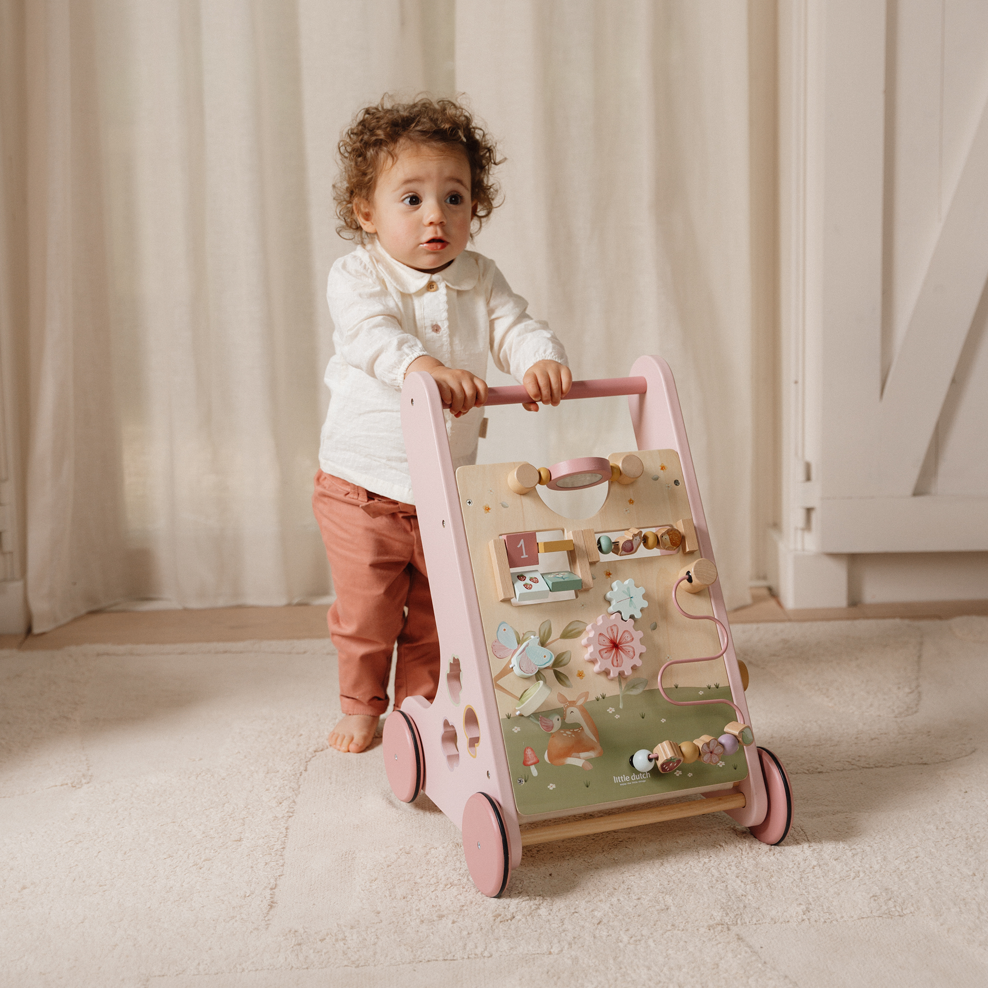 Lauflernwagen, LITTLE DUTCH, Pink – Besonderheit: mit 8 verschiedenen Aktivitäten