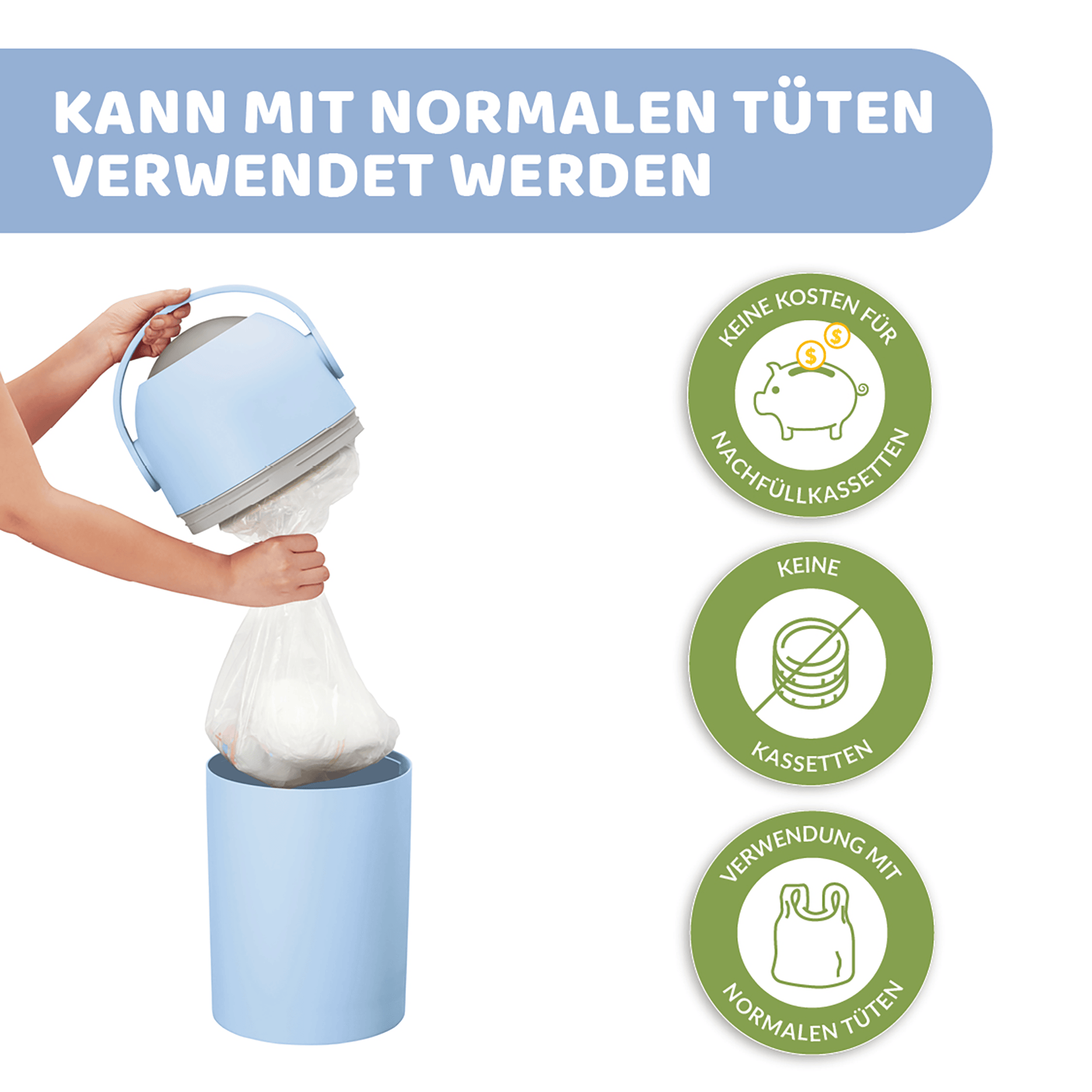 Windeleimer, chicco, Blau – Produktansicht