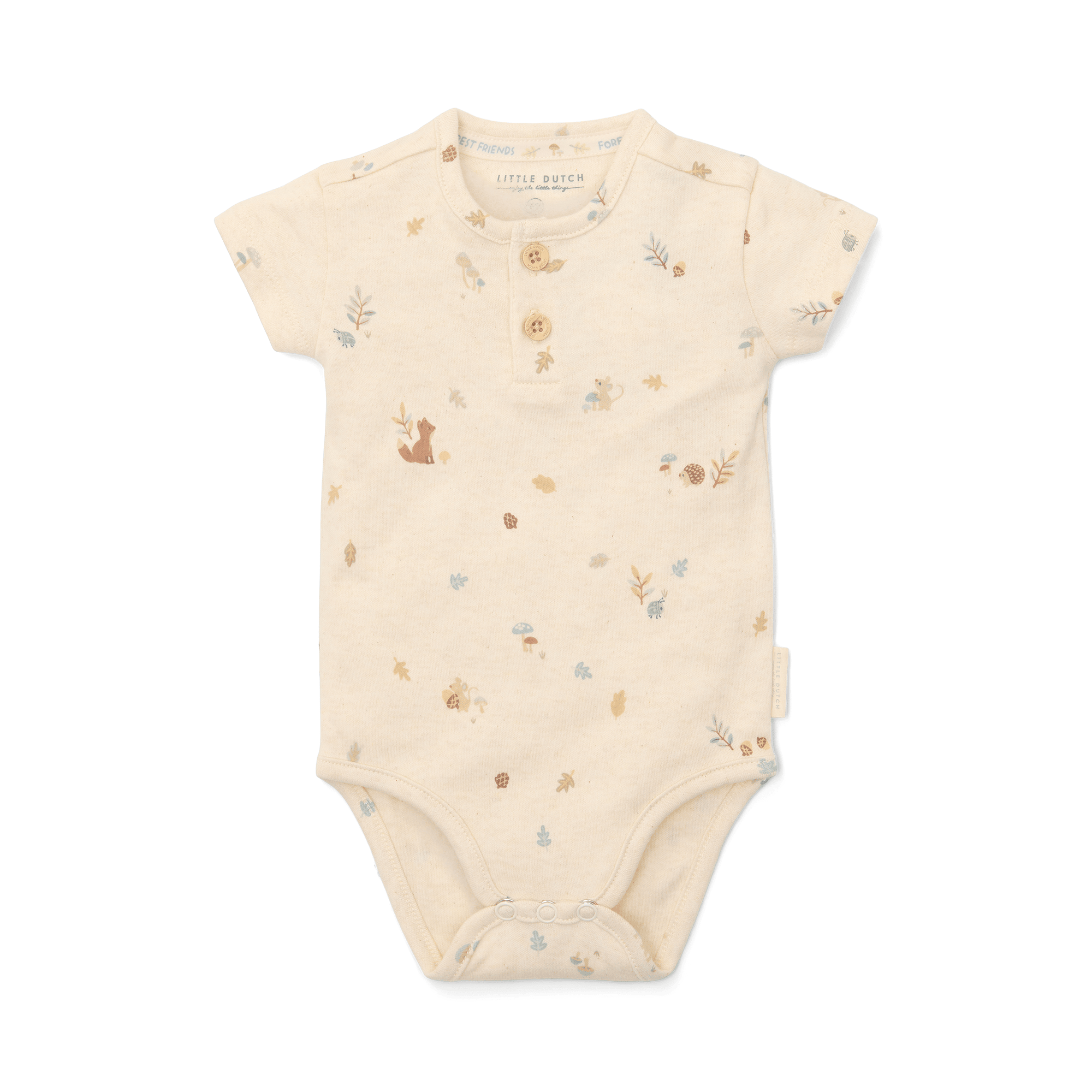 Kurzarmbodys, LITTLE DUTCH, Beige – Besonderheit: aus Baumwolle
