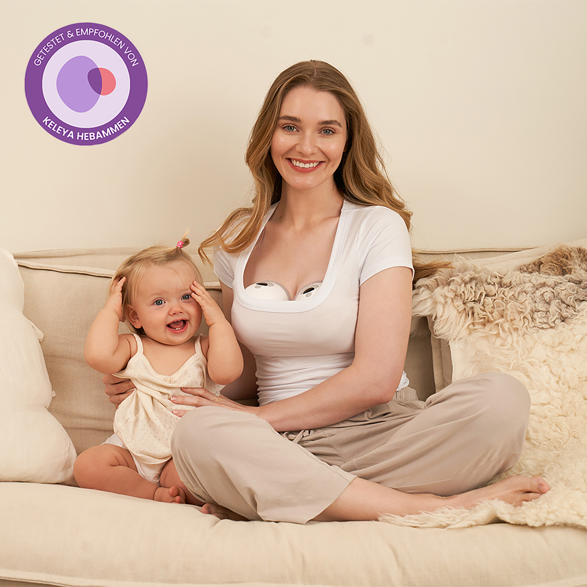 Hands Free Milchpumpen, momcozy, Grau – Produktansicht