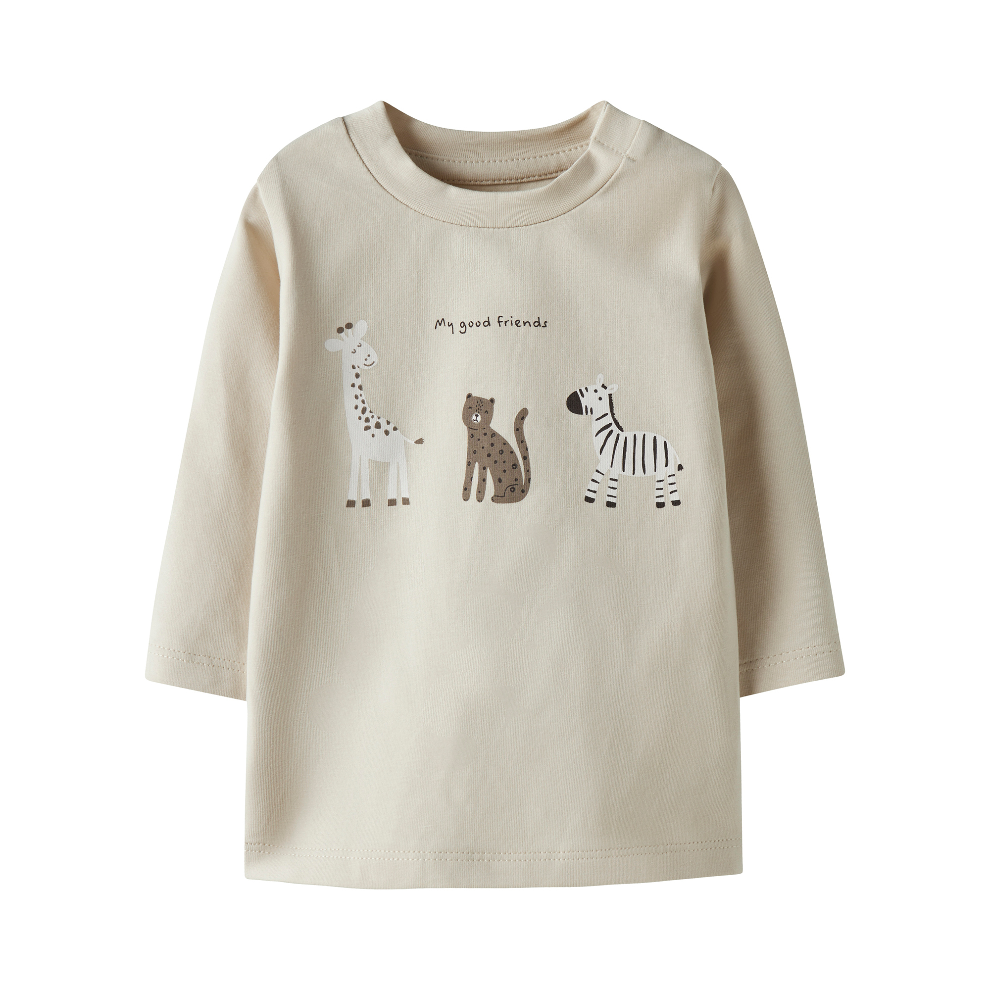 Langarmshirts, name it, Beige – Besonderheit: Druckknöpfe für leichtes An- und Ausziehen