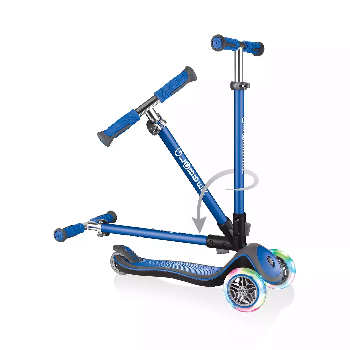 Roller, GLOBBER, Blau – Besonderheit: Vorderräder mit Leuchtrollen