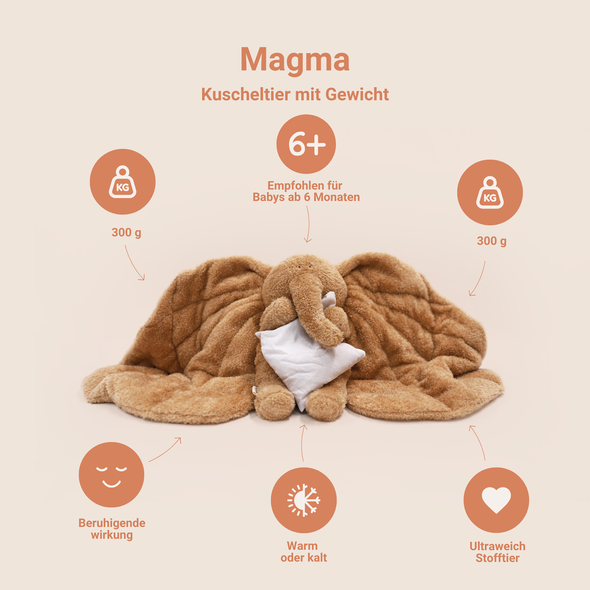 Kuscheltiere, MEMBANTU, Grau – Produktansicht