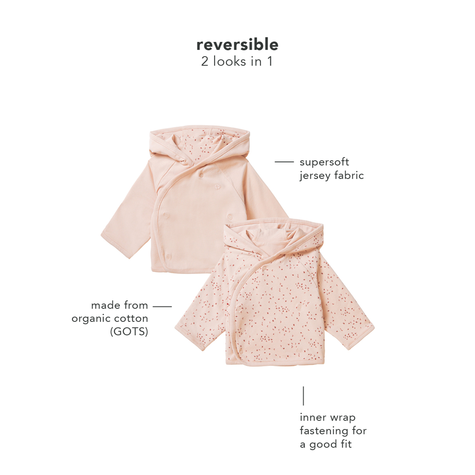 Sweat-, Fleece- & Strickjacken, noppies, Pink – Produktansicht