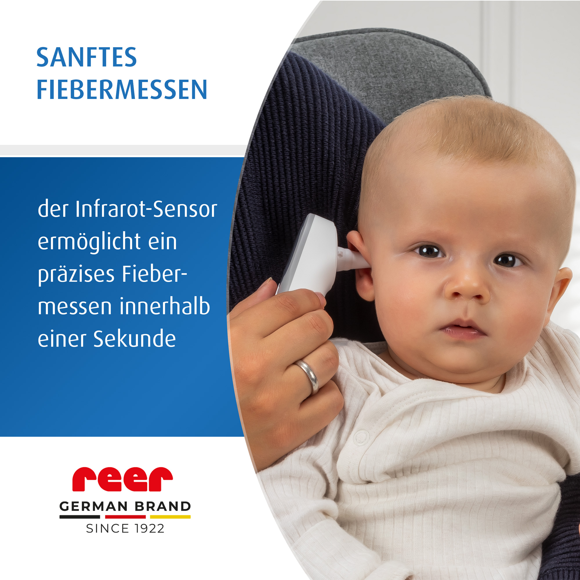 Fieberthermometer, reer, Weiß – Besonderheit: mit Infrarot-Technologie (Messzeit ca. 1 Sekunde)