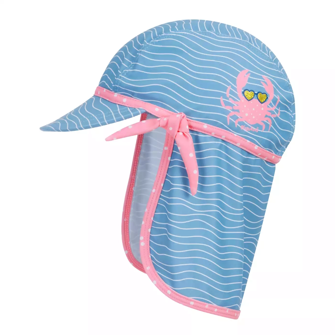 Bademützen, Playshoes, Blau – Besonderheit: der lange Nackenschutz geht zusätzlich über beide Ohren