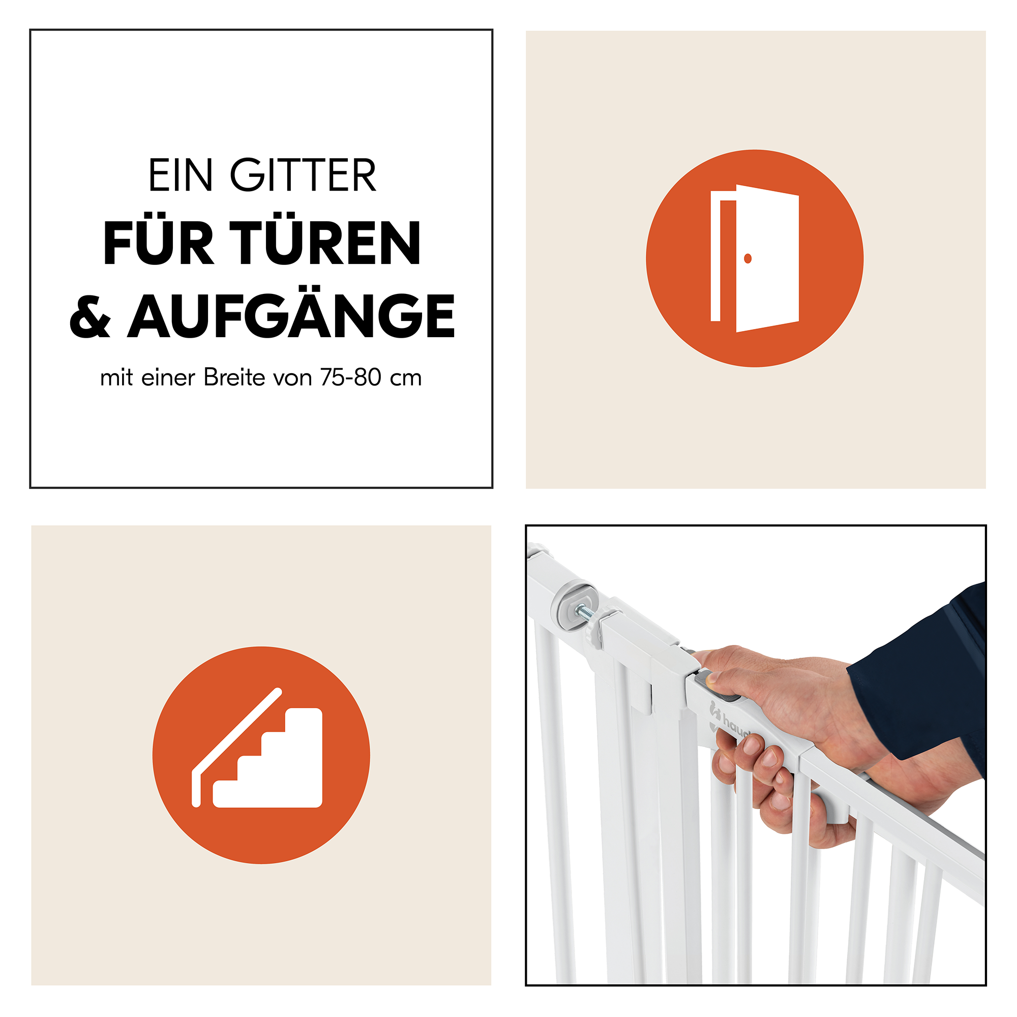 Tür- & Treppenschutzgitter, hauck, Weiß – Produktansicht