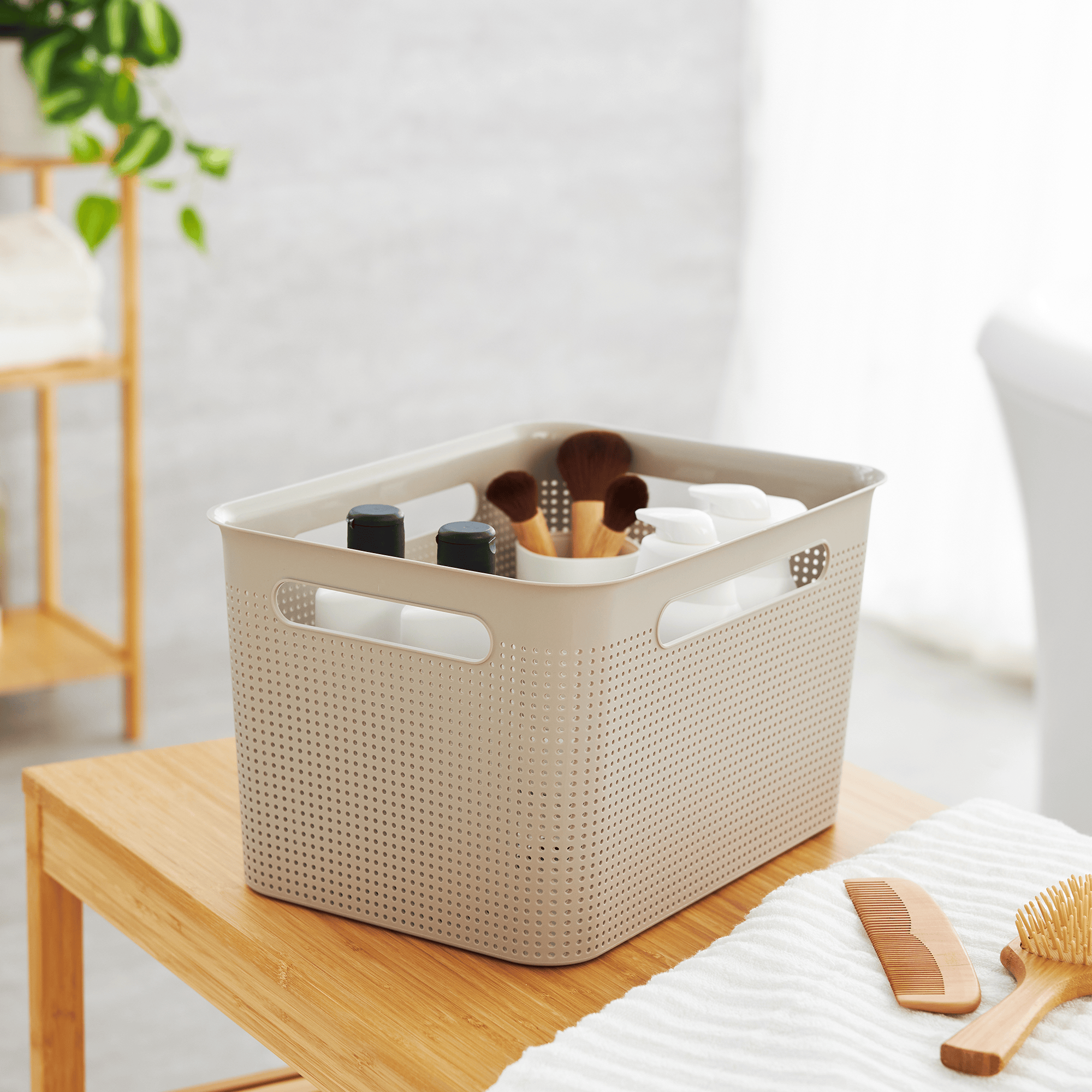 Aufbewahrungskörbe, rotho Babydesign, Braun – Produktansicht