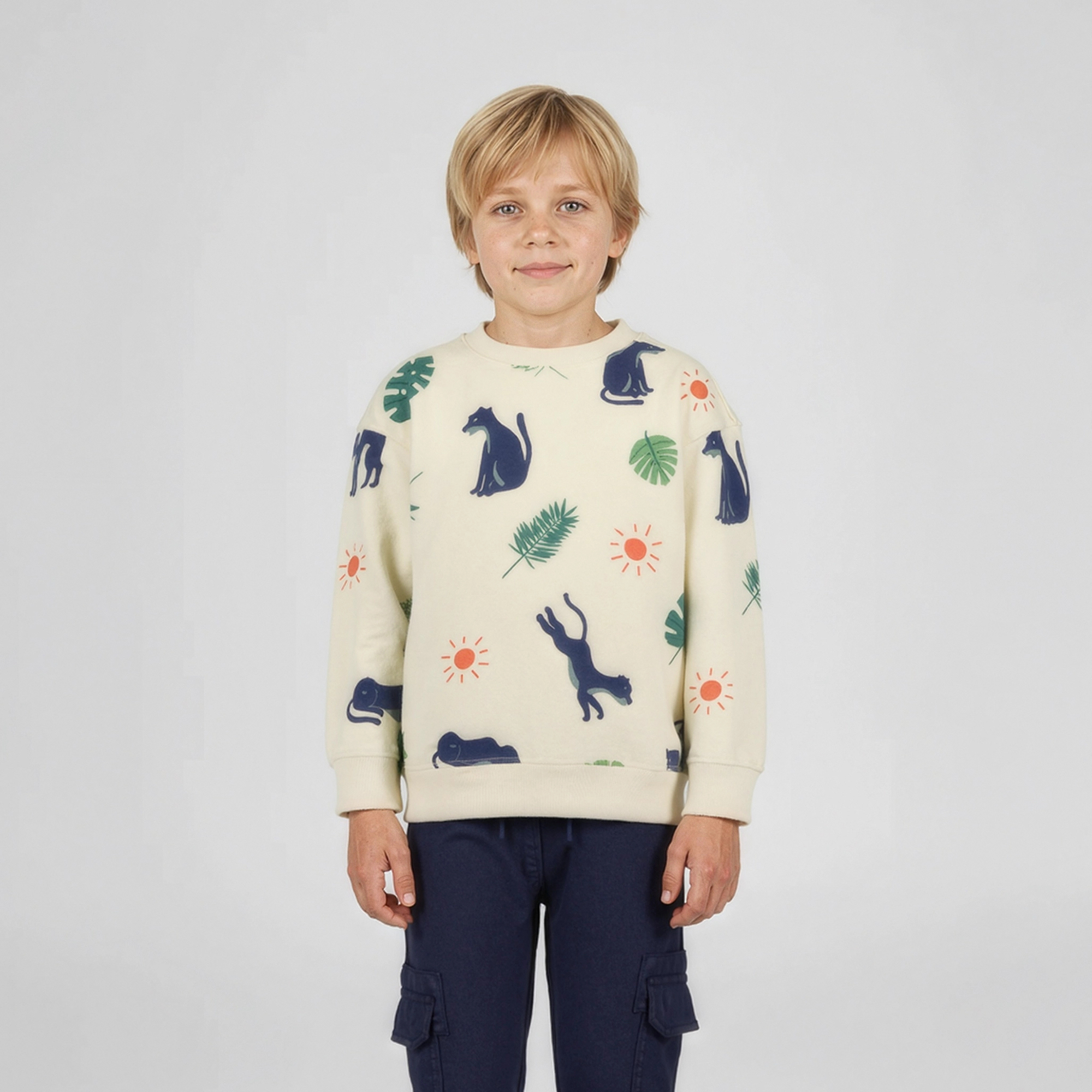 Pullover & Sweatshirts, blue seven, Beige – Besonderheit: aus 100% Baumwolle