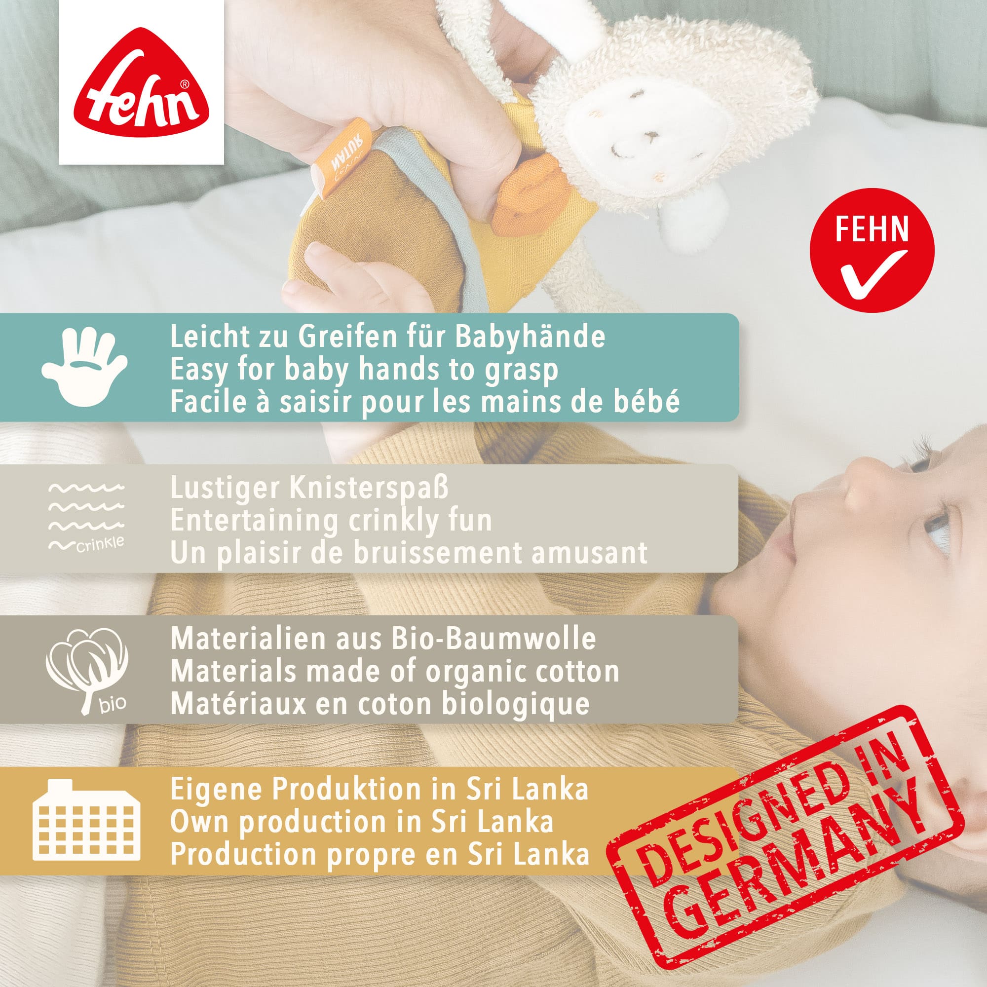 Knisterspielzeug & Knistertücher, fehn, Mehrfarbig – Produktansicht