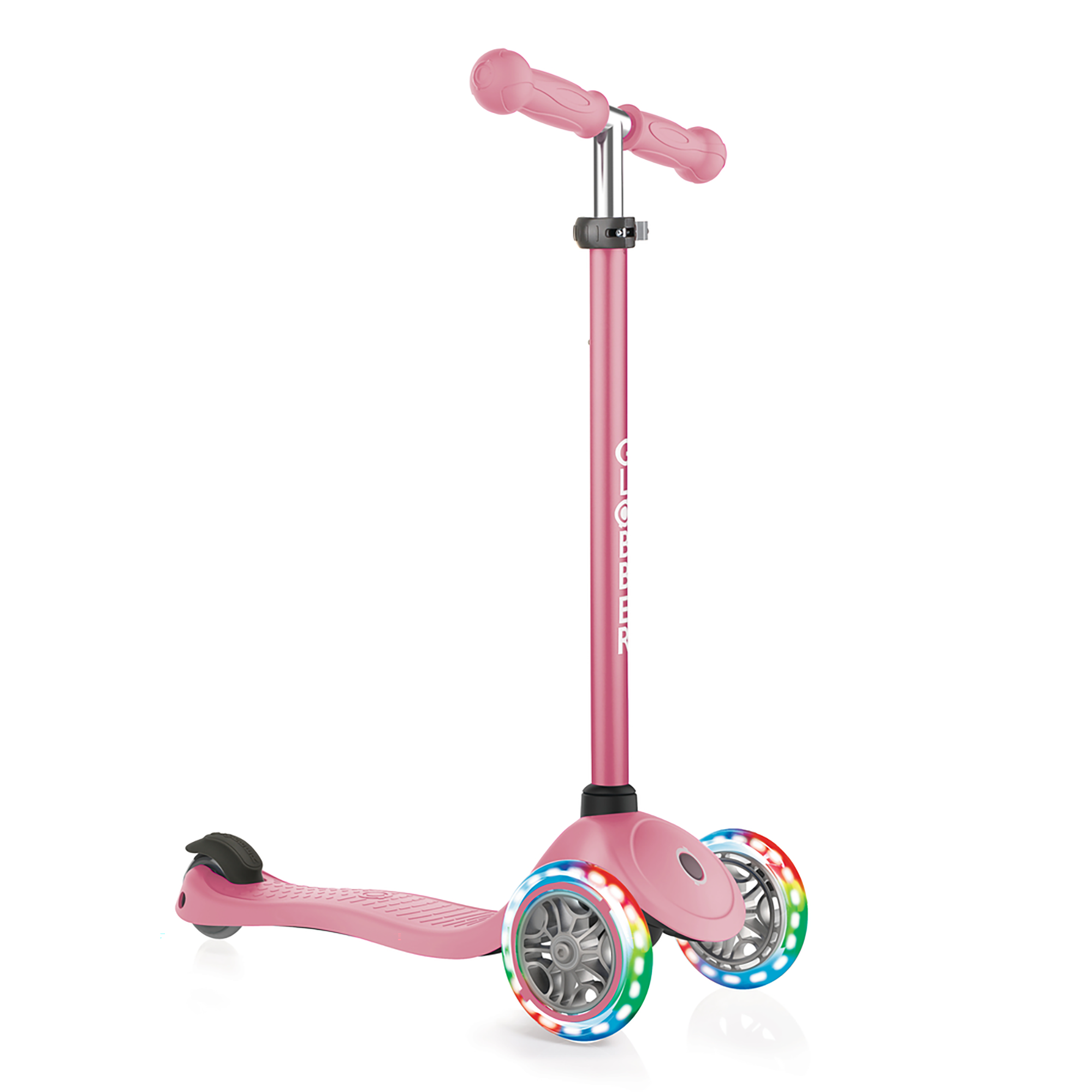 Roller, GLOBBER, Pink – Besonderheit: mit batterielosen Leuchtrollen