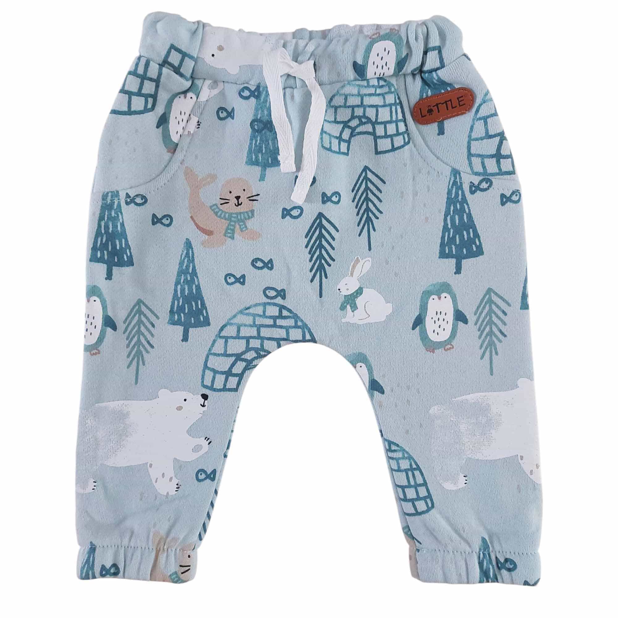 Lange Hosen, LITTLE, Grün – Besonderheit: kuschelweicher Baumwoll-Mix