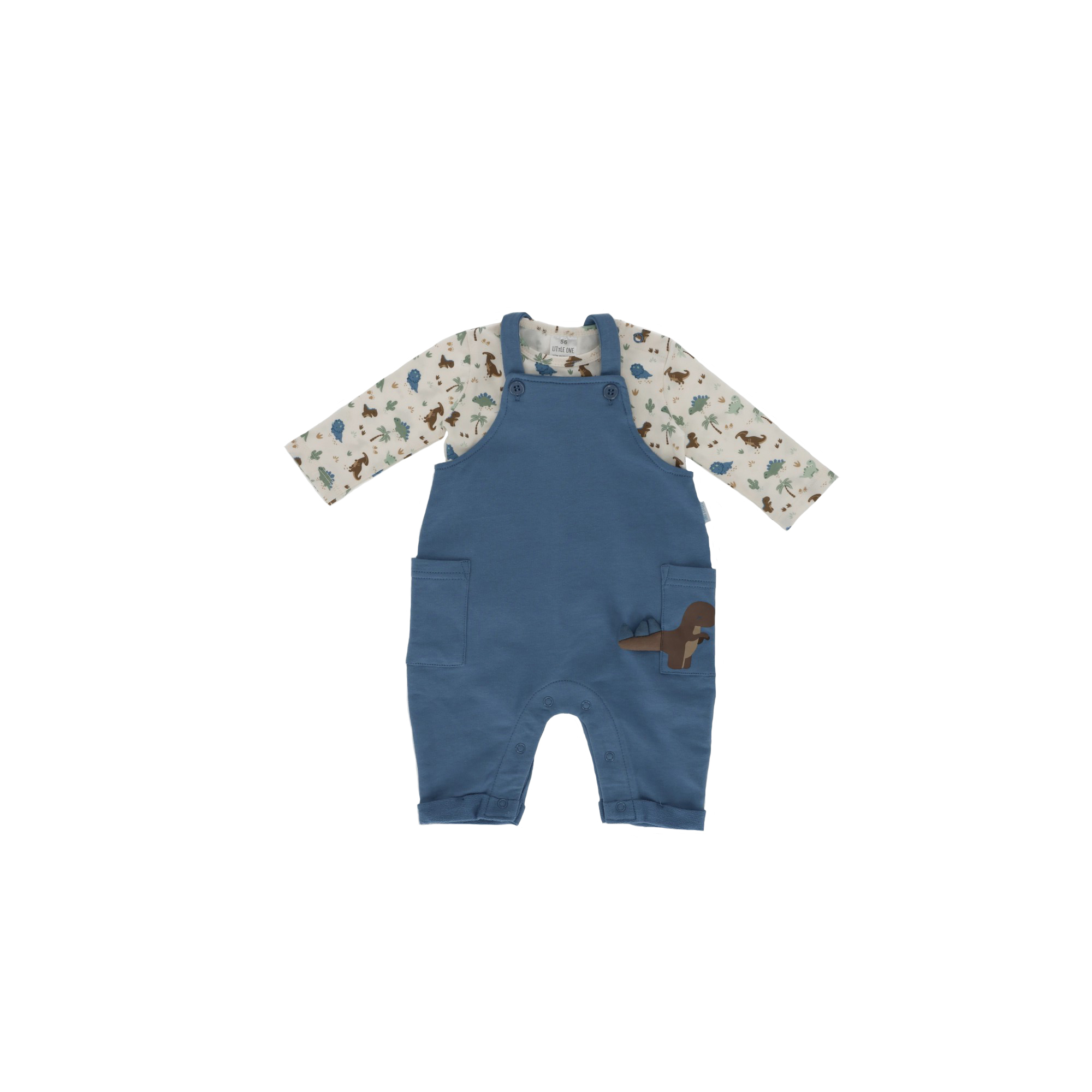 Strampler, LITTLE ONE, Blau – Besonderheit: Set bestehend aus Latzhose und Langarmshirt