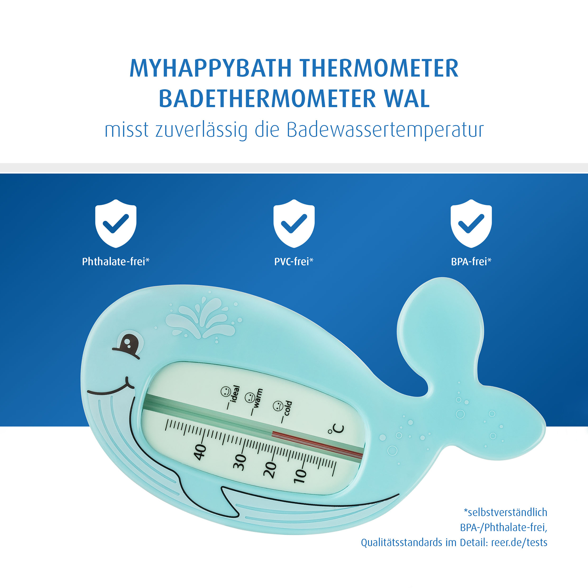 Badethermometer, reer, Blau – Produktansicht