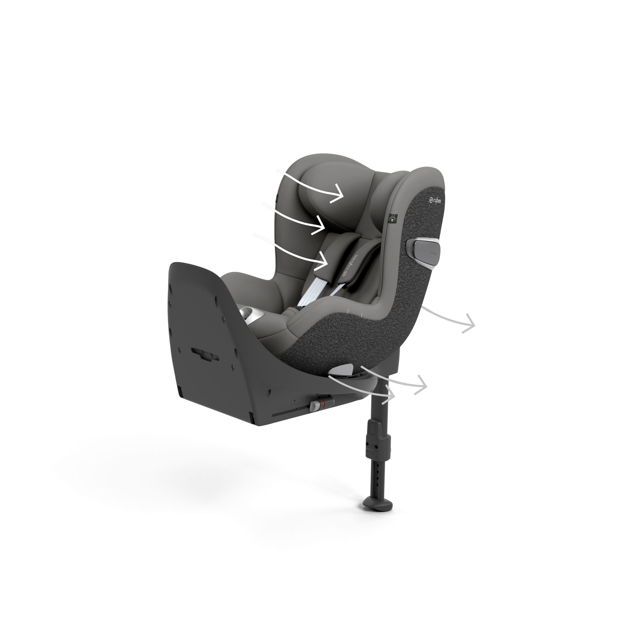 Reboarder 0-18 kg, Gruppe 0+/1, cybex PLATINUM, Grau – Produktansicht