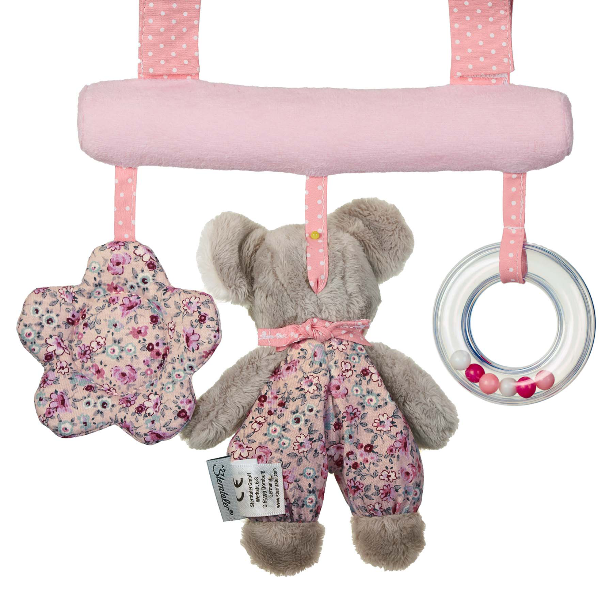 Kinderwagen Spielzeug, Sterntaler, Pink – Besonderheit: zum Befestigen am Babybett, Laufstall, Autositz oder Kinderwagen