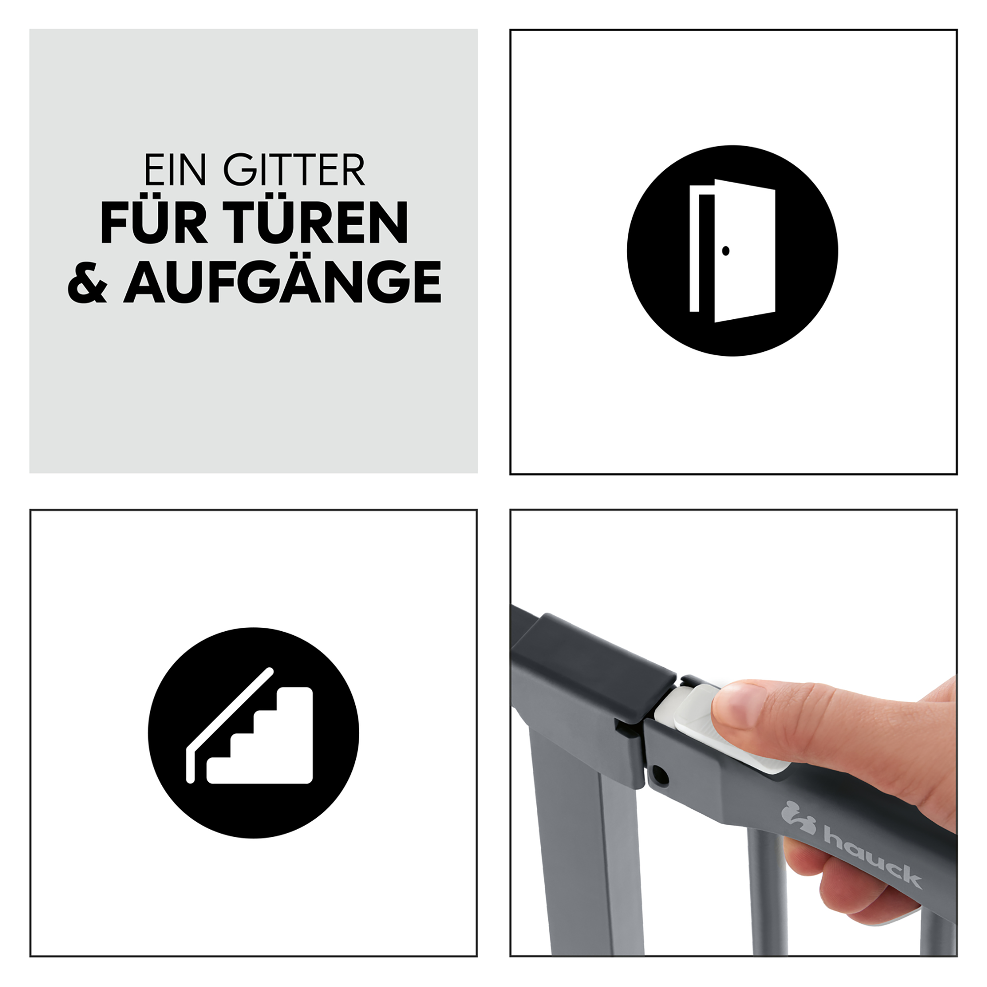 Tür- & Treppenschutzgitter, hauck, Grau – Produktansicht