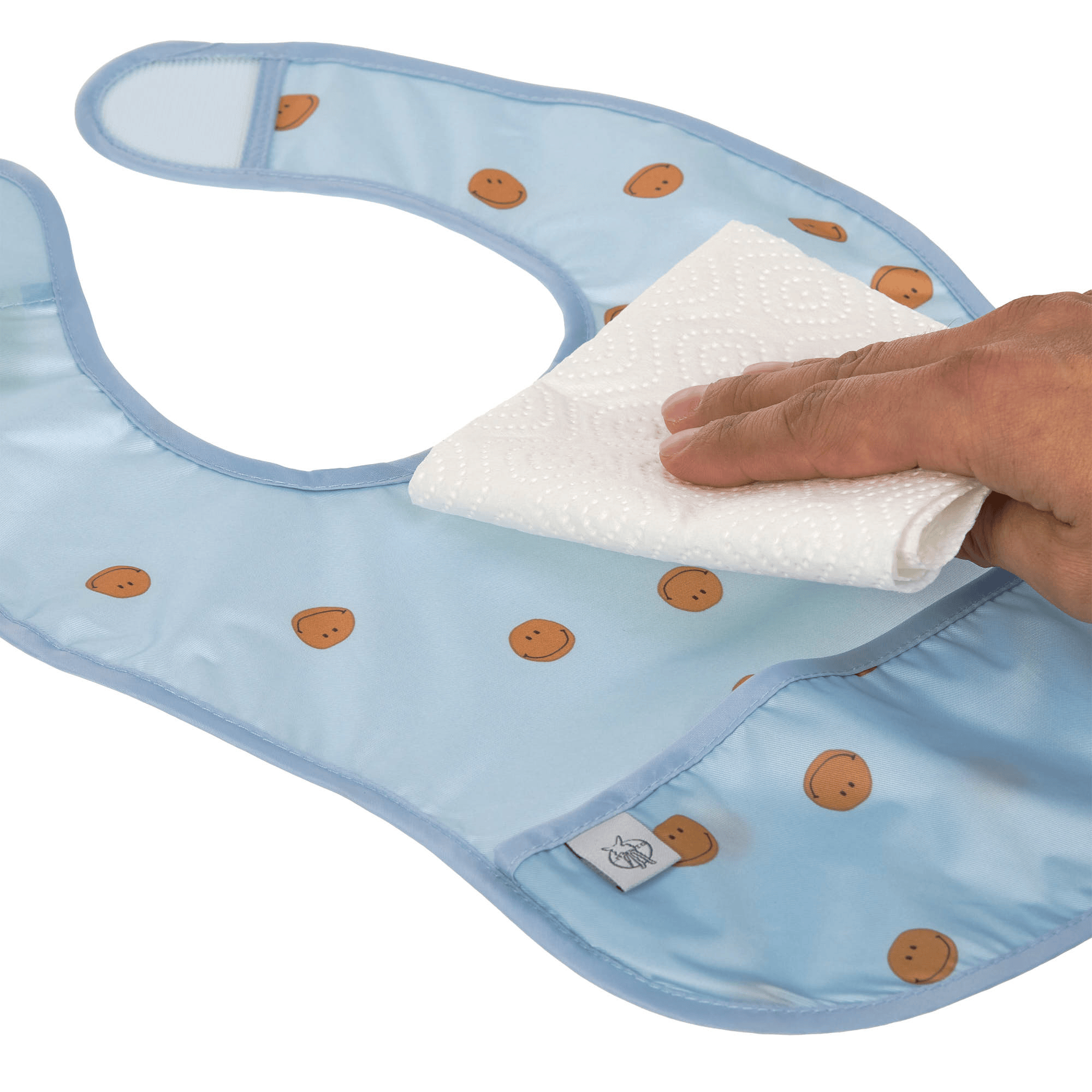 Lätzchen mit Auffangschale, LÄSSIG, Blau – Produktansicht