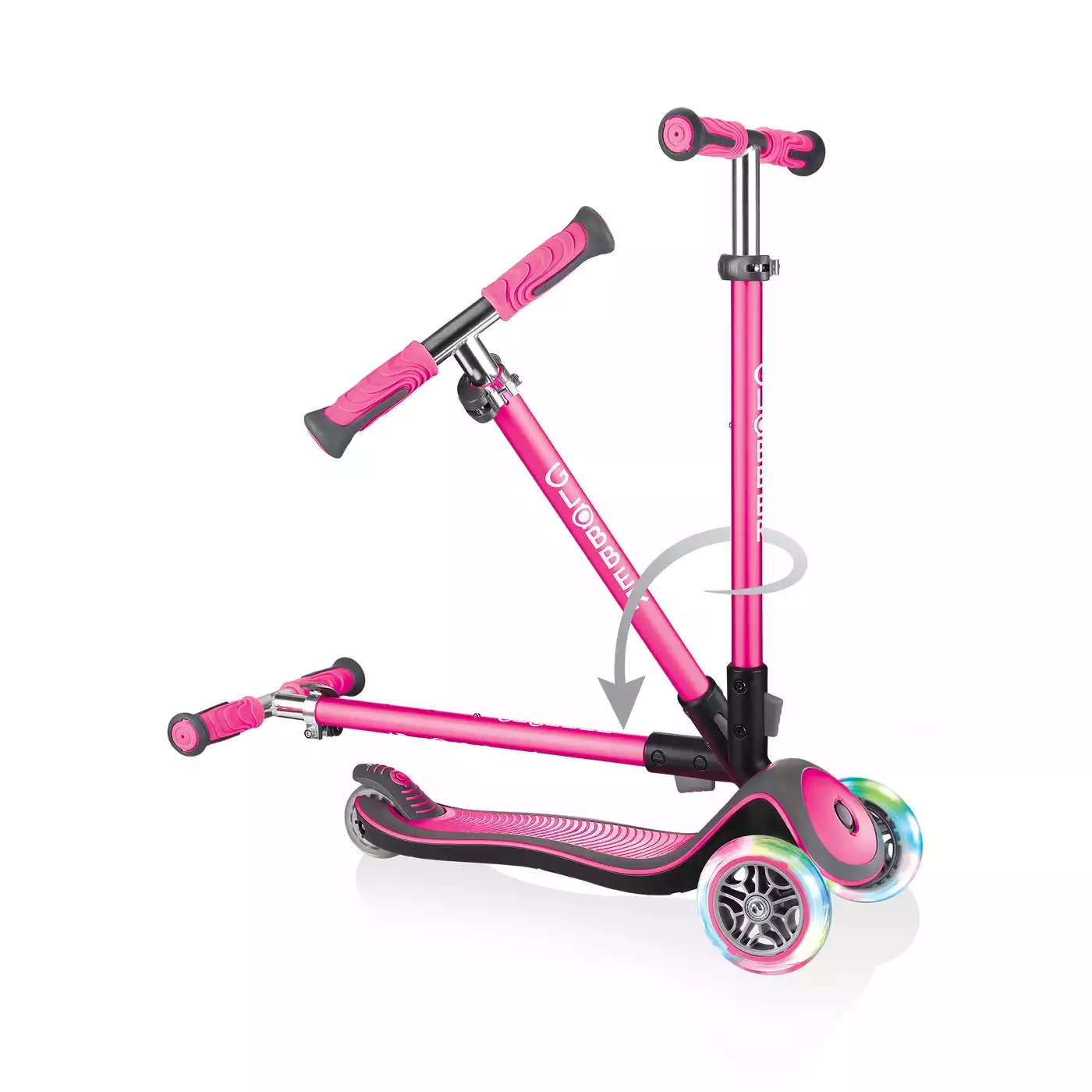 Roller, GLOBBER, Pink – Besonderheit: Vorderräder mit Leuchtrollen