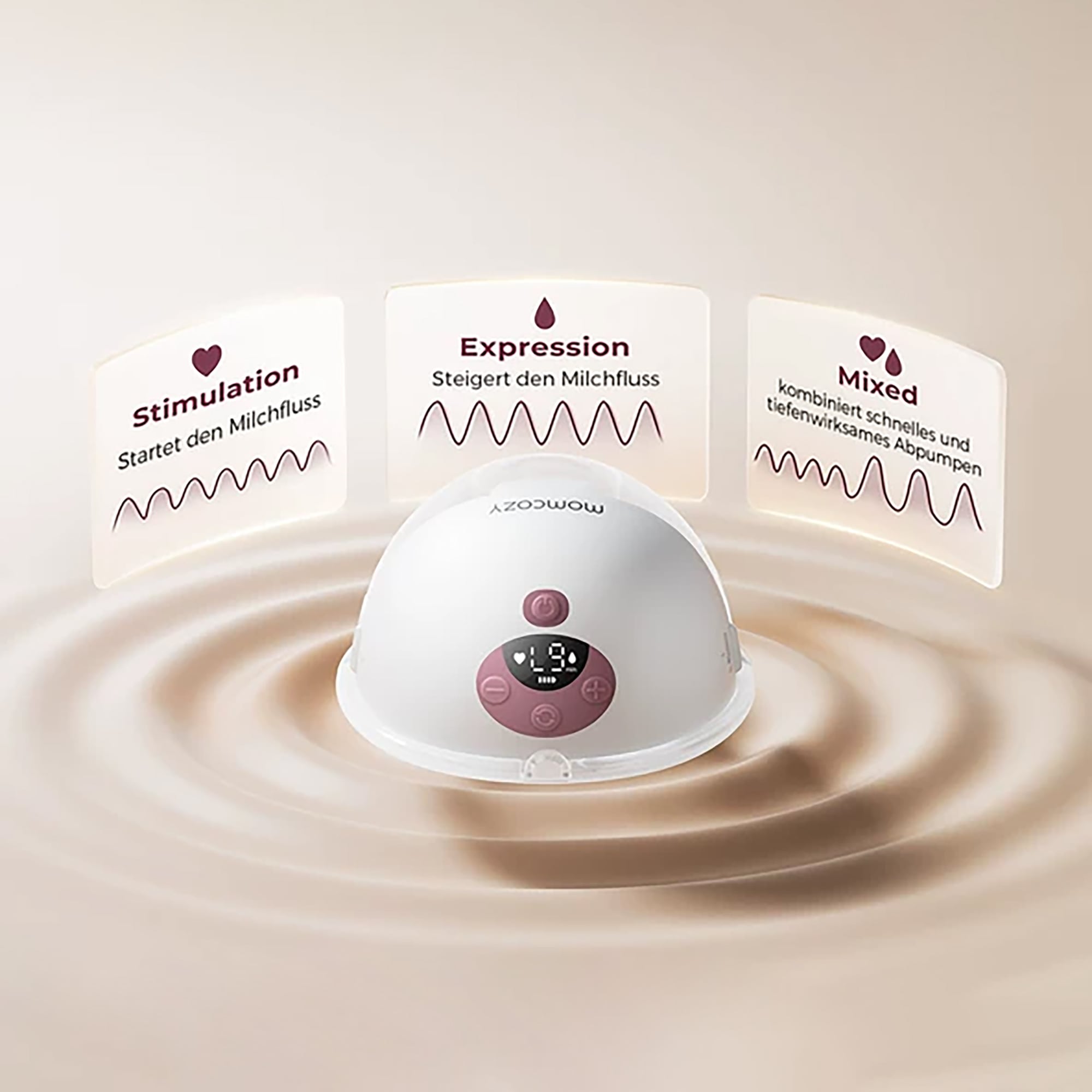 Hands Free Milchpumpen, momcozy, Grau – Produktansicht