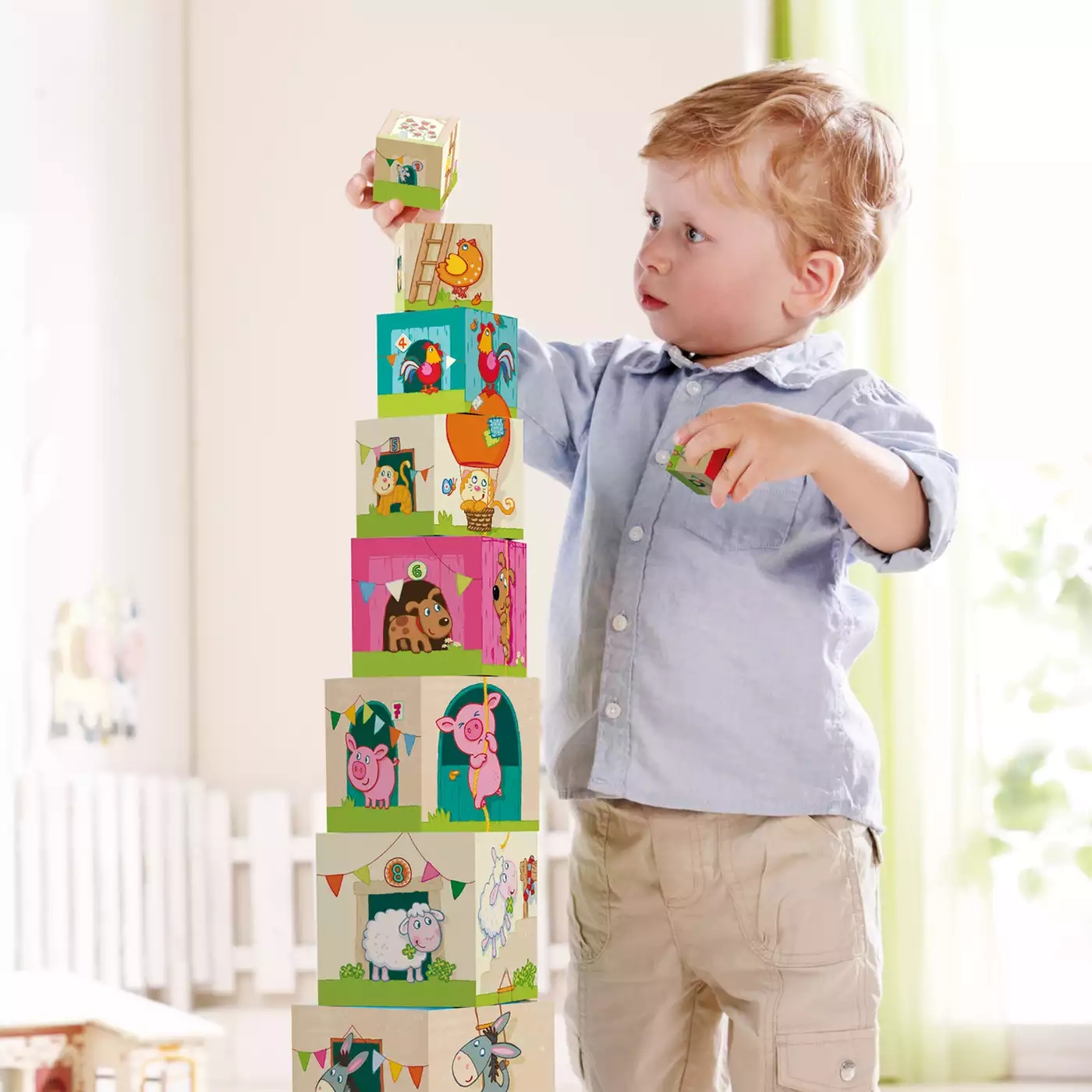 Kinderspiele, HABA, Mehrfarbig – Besonderheit: lustige Stapelwürfel mit vielfältigen Spielmöglichkeiten