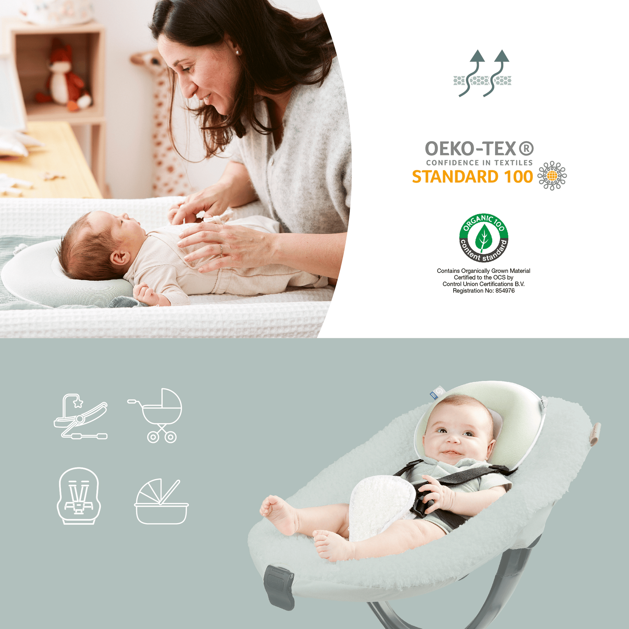 Bettdecken & Kissen, babymoov, Grün – Produktansicht
